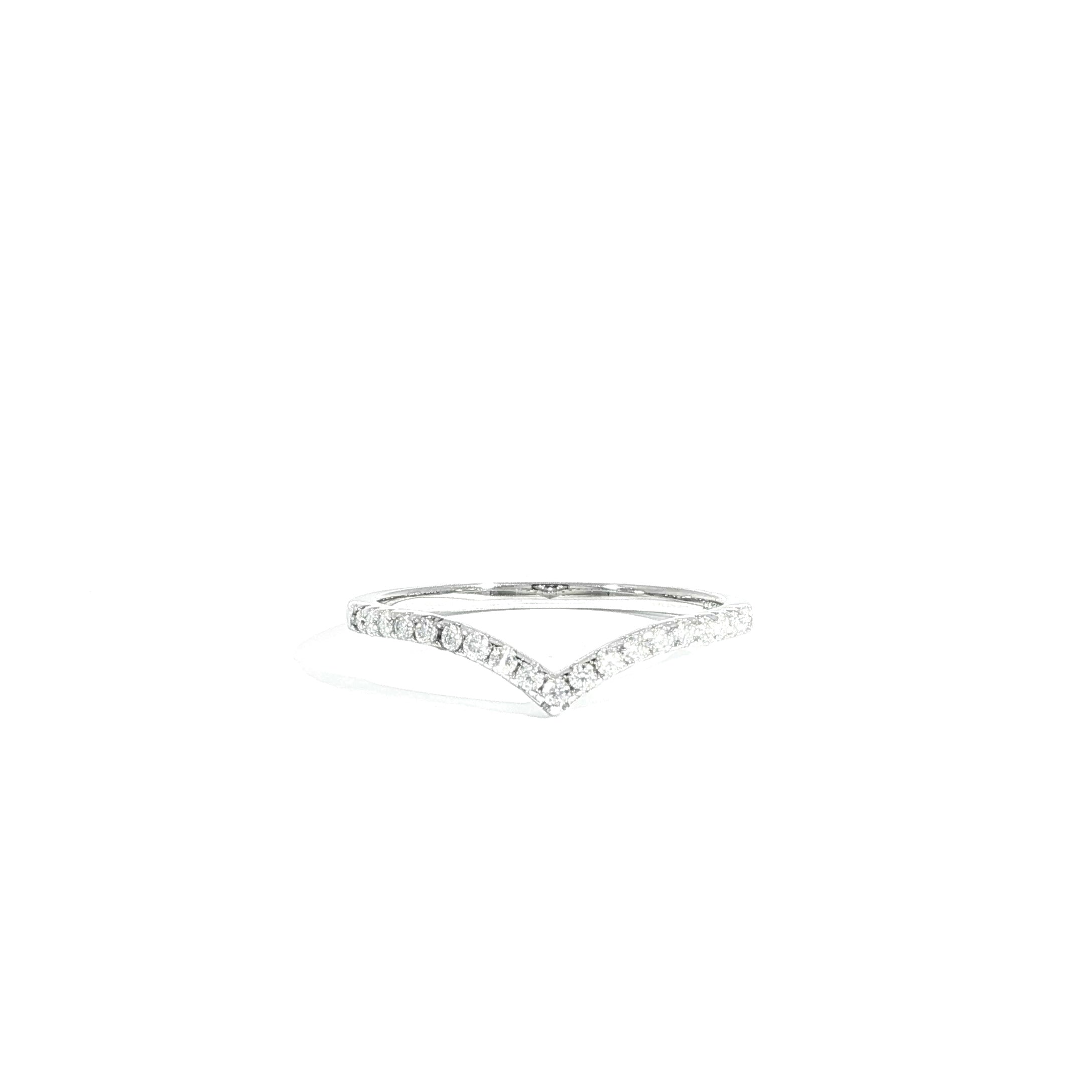Sterling Silver Chevron Moissanite Band – 0.20ctw