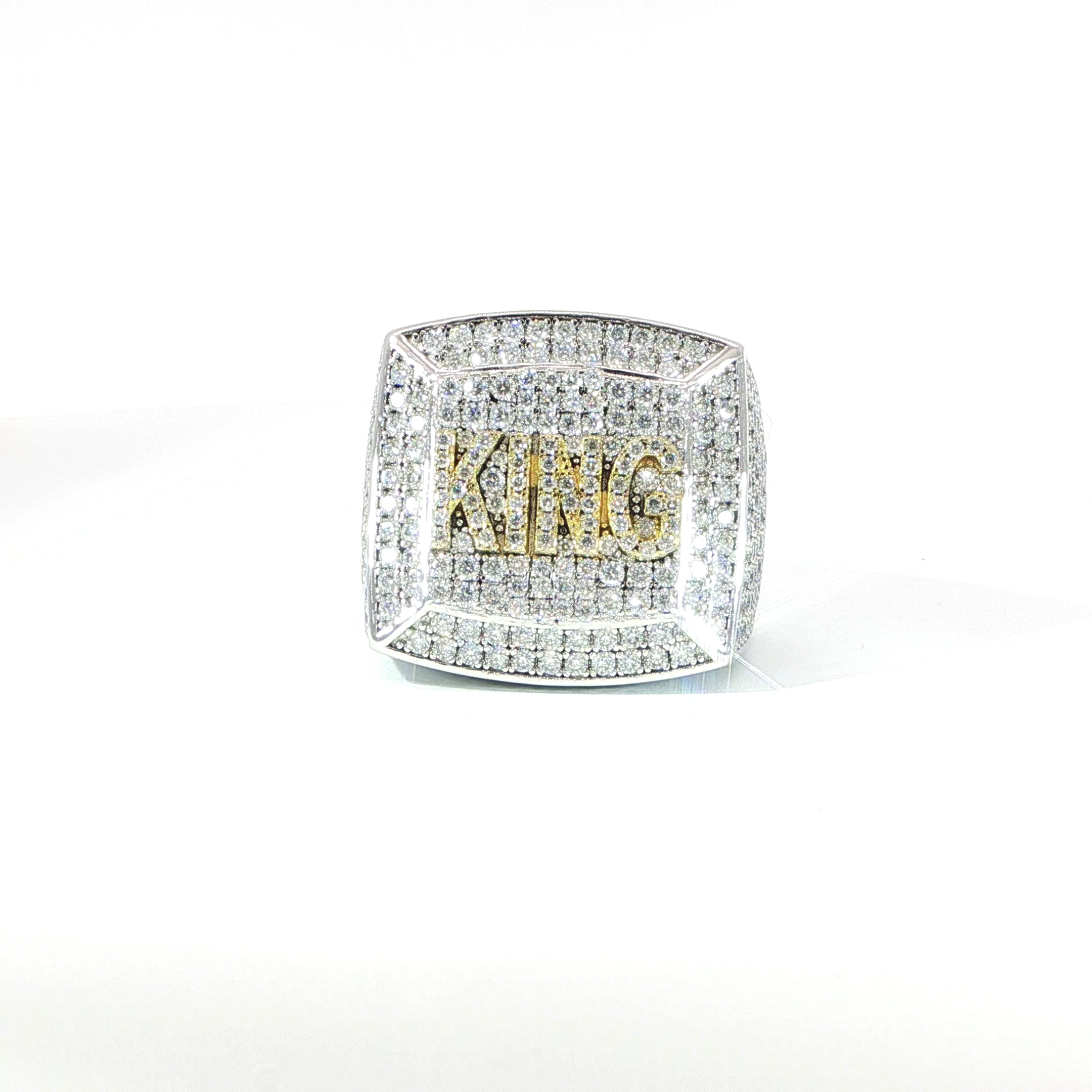 925 Sterling Silver VVS Moissanite King Ring – 5.05 CTW