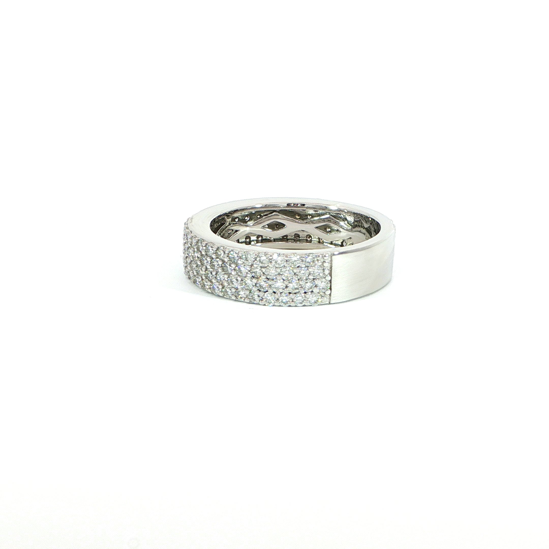 925 Sterling Silver VVS Moissanite Band - 2.6CT