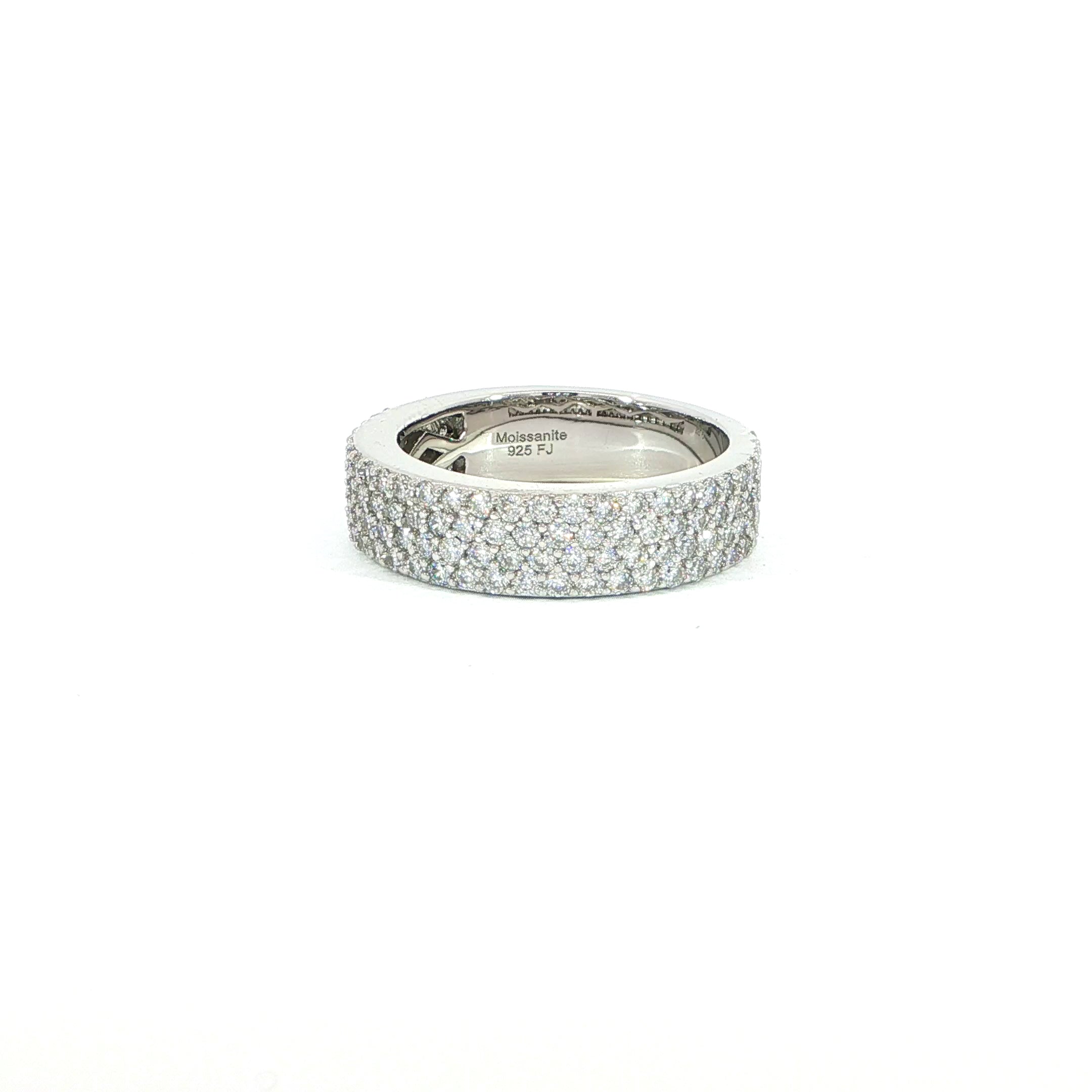 925 Sterling Silver VVS Moissanite Band - 2.6CT