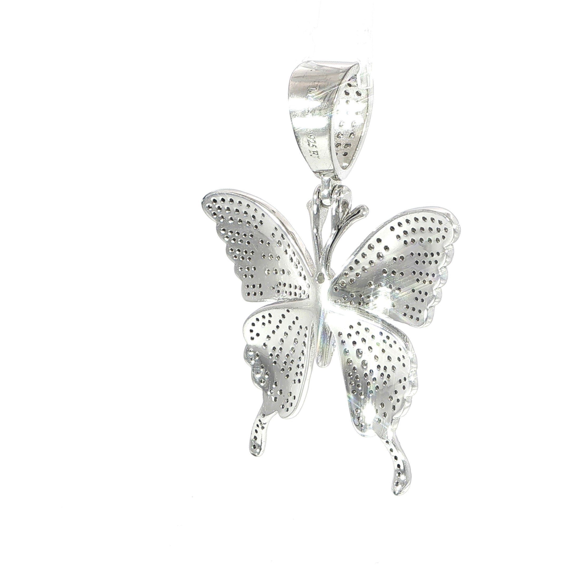 Sterling Silver Butterfly Pendant with VVS Moissanite - 2.65 Carat