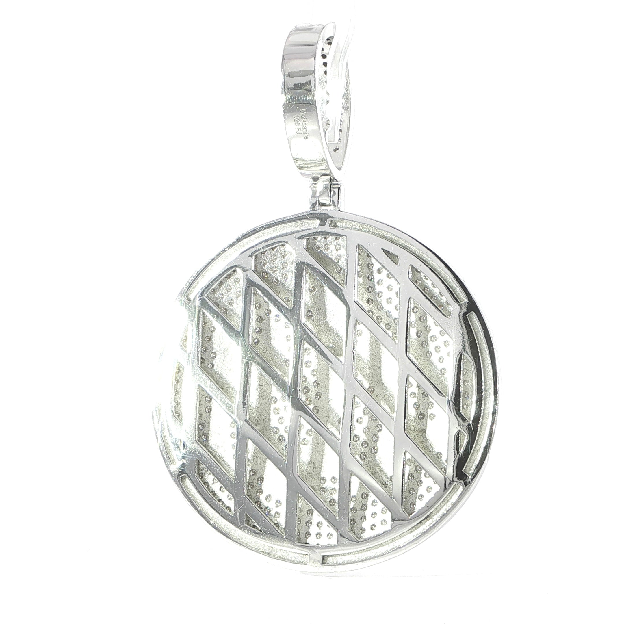 Sterling Silver Allah Pendant with VVS Moissanite - 8.8 Carats