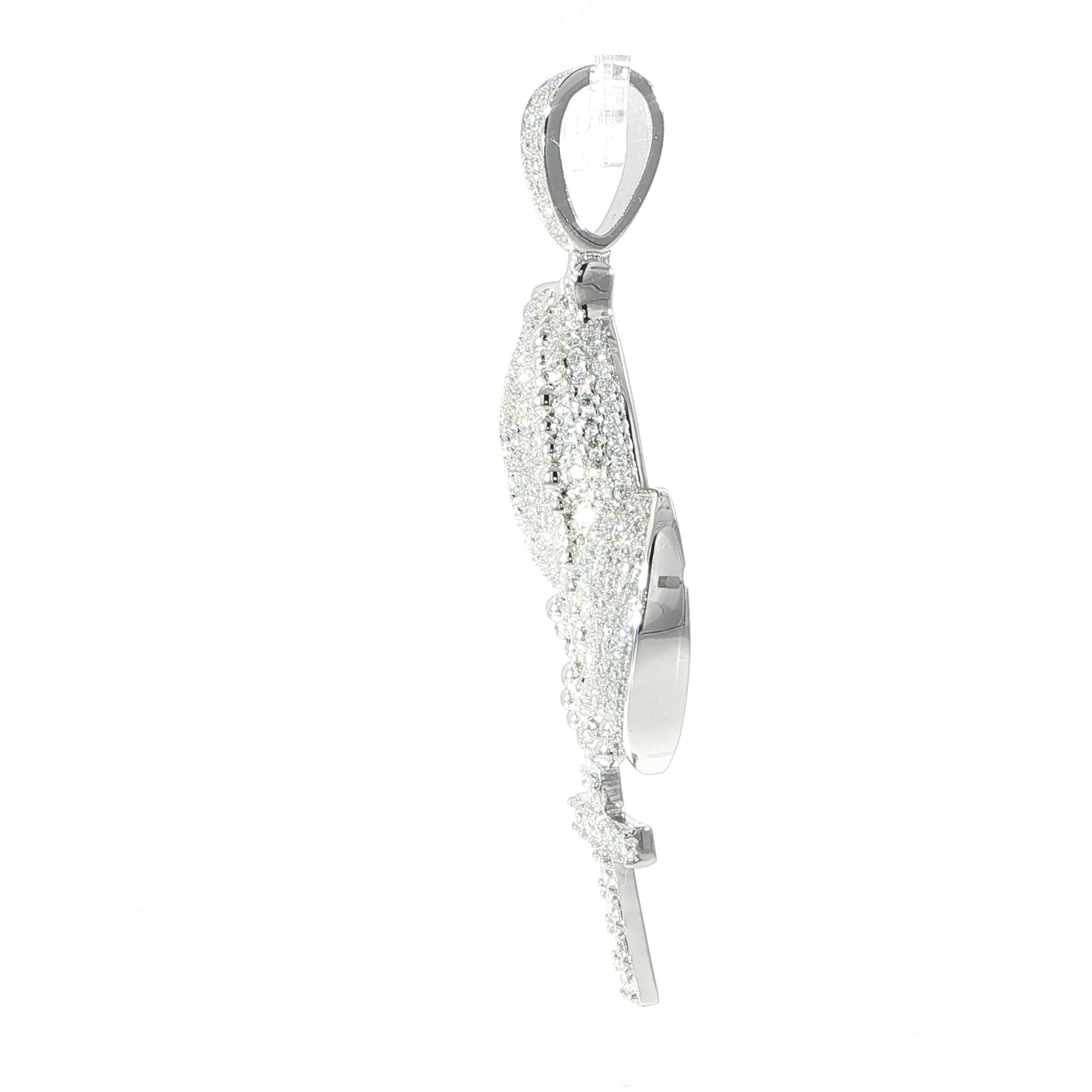 Sterling Silver Praying Hand Pendant with VVS Moissanite