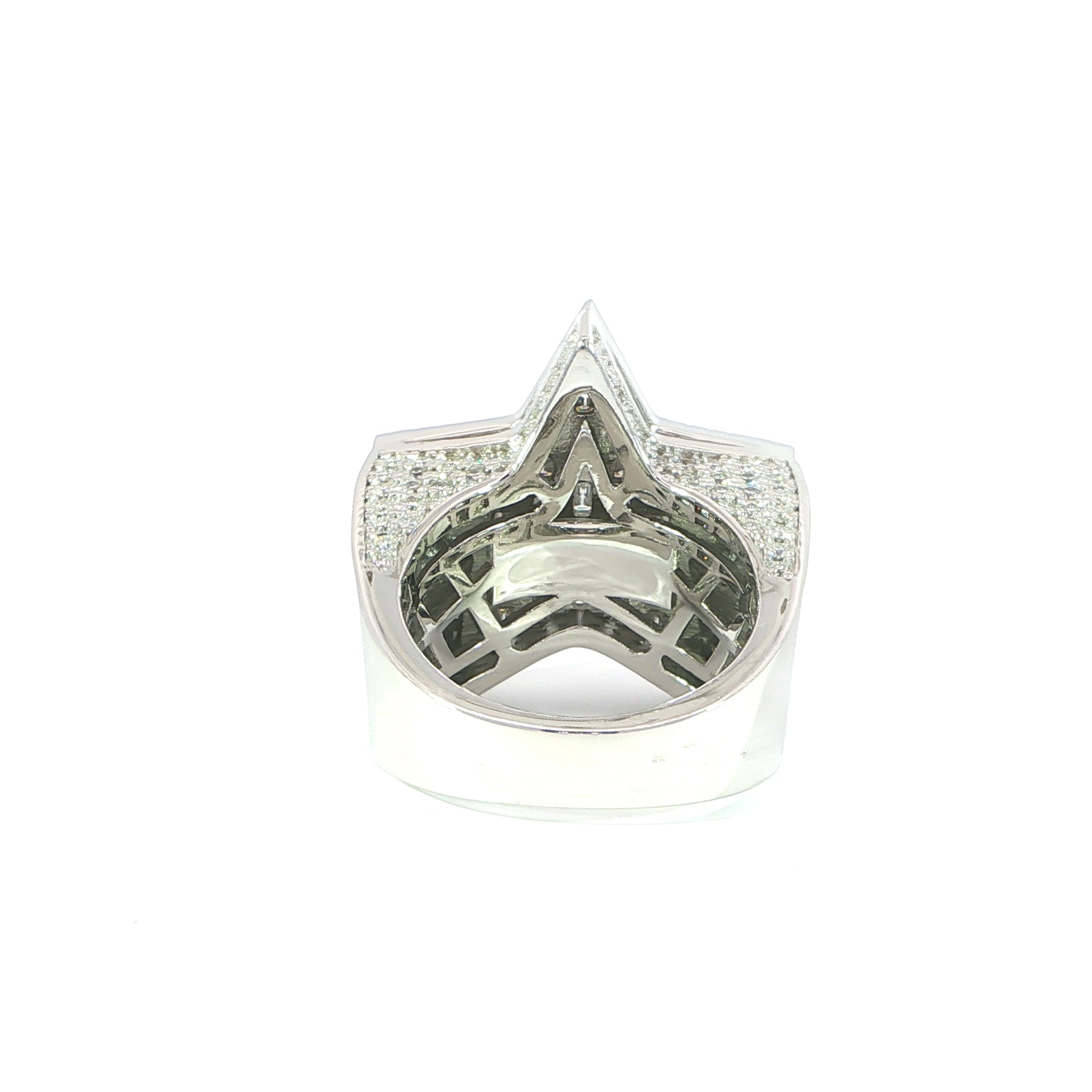 Sterling Silver Star-Shaped Ring with VVS Moissanite Stones, Two Color Options, 5.61 Total Carats