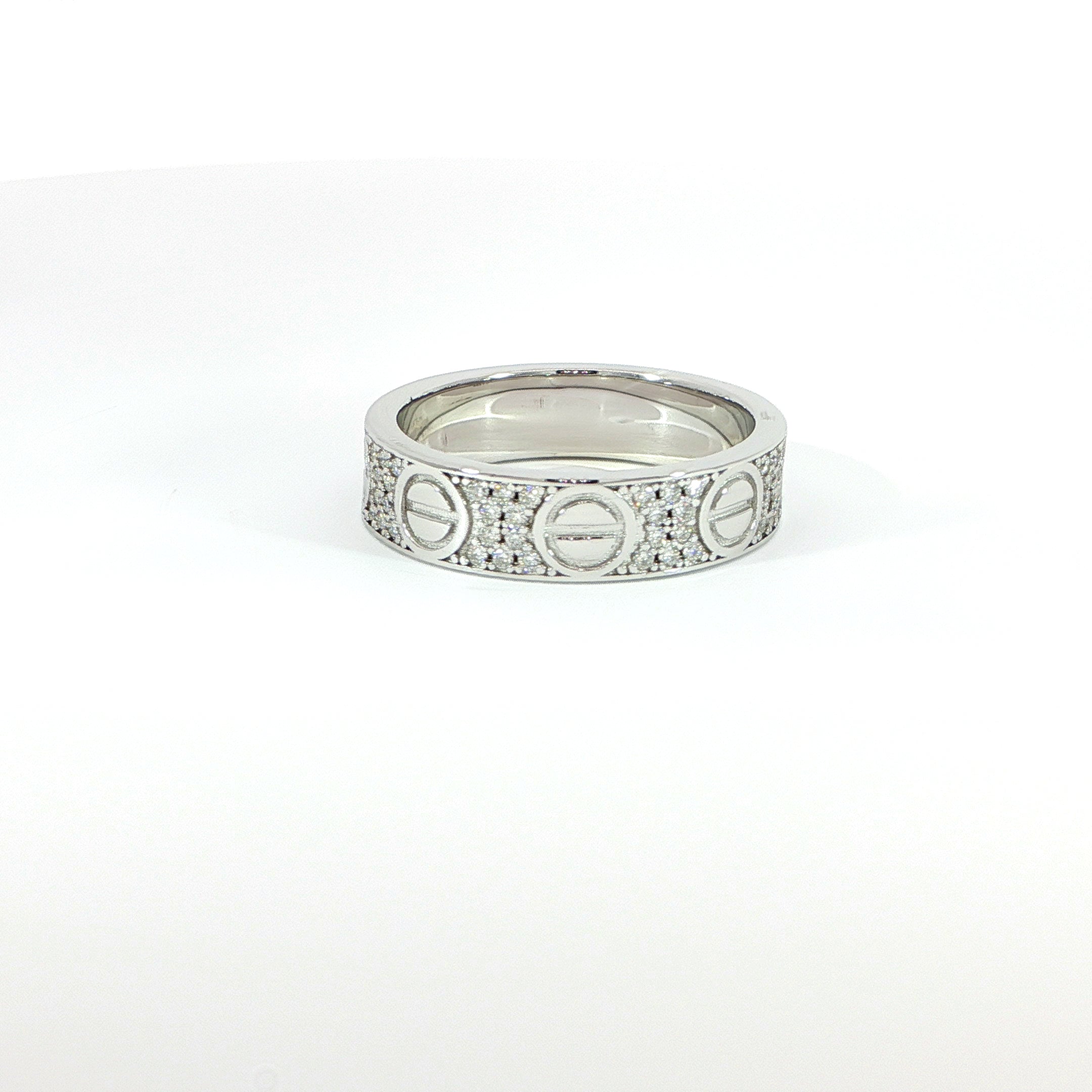 Sterling Silver Band Ring with VVS Moissanite Stones, Two Color Options, 0.66 Total Carats