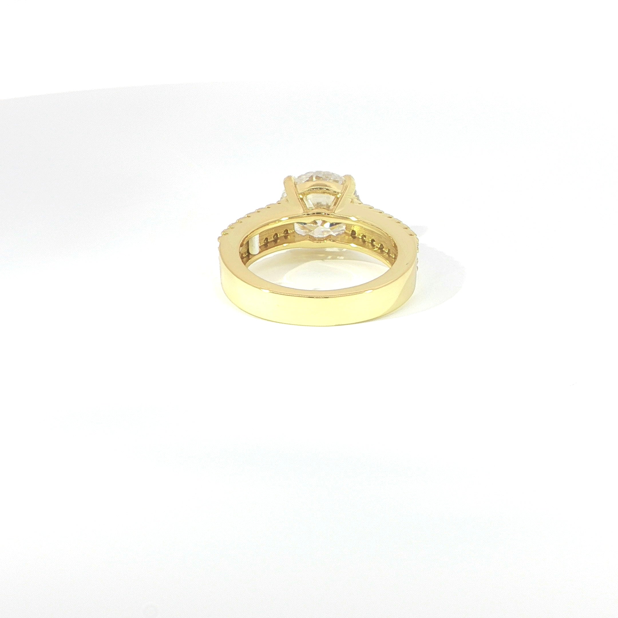 Sterling Silver Engagement Ring with 4-Carat Round Center Stone, VVS Moissanite, Two Color Options, 4.55 Total Carats