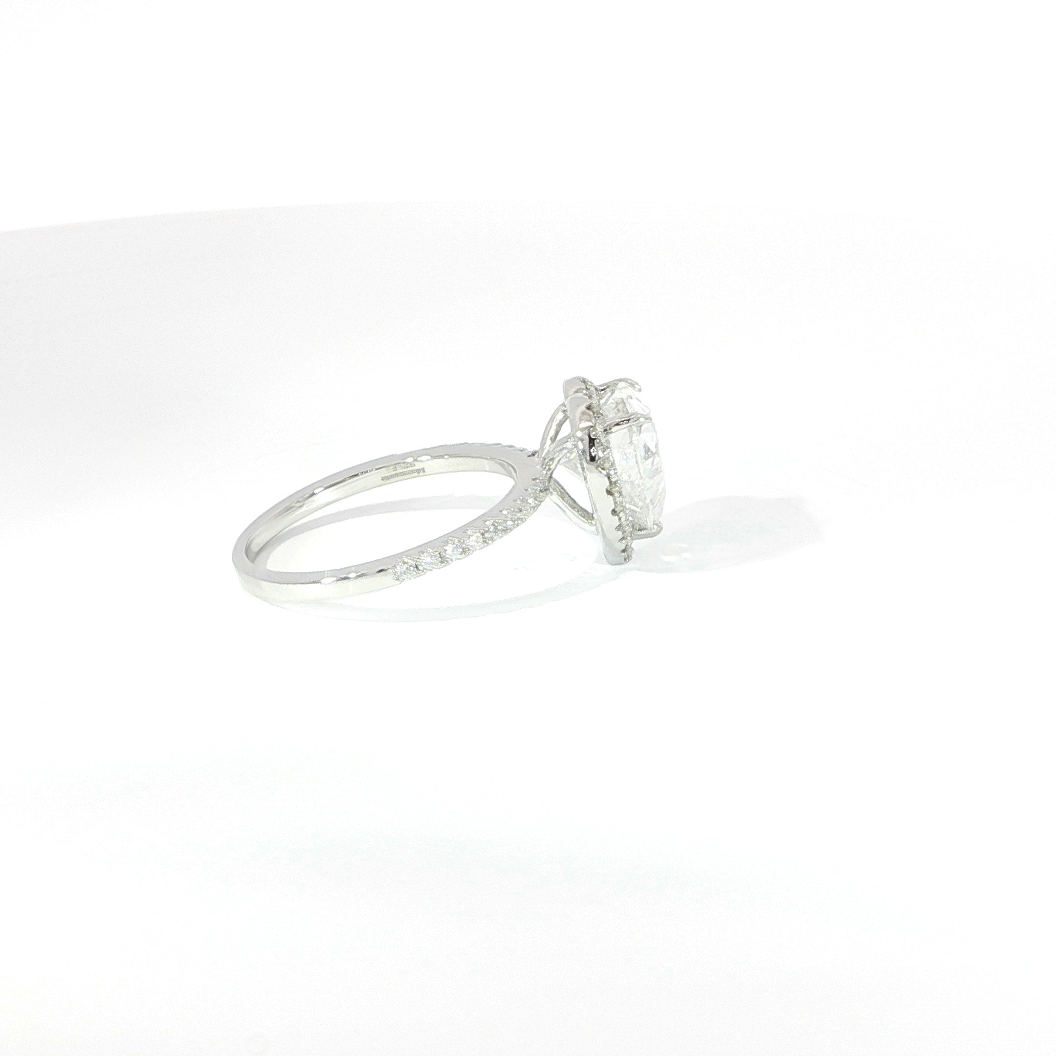 925 Sterling Silver Heart Halo Engagement Ring with VVS Moissanite - 3.5ctw