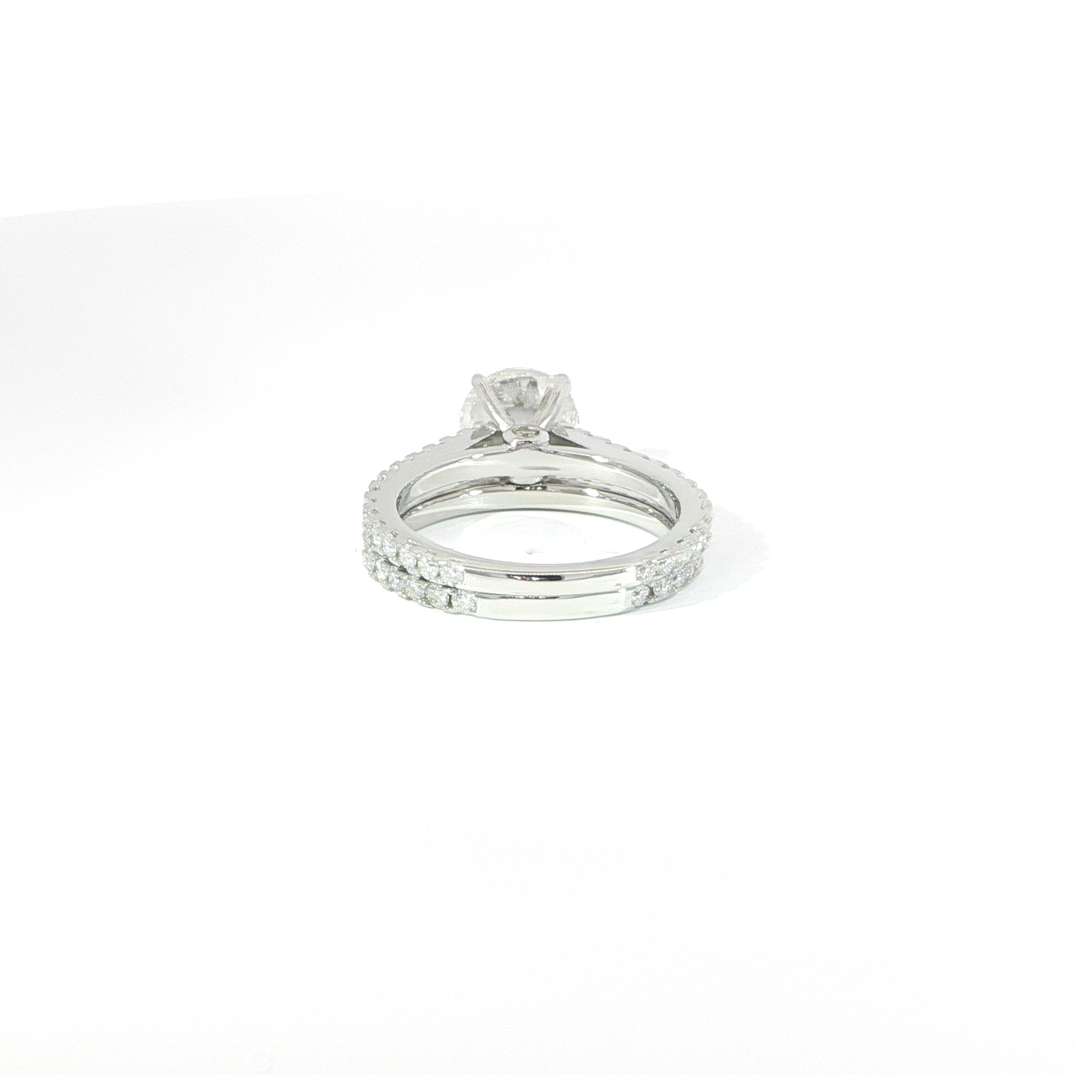 925 Sterling Silver Two-Piece Bridal Ring Set with VVS Moissanite - 2.64ctw