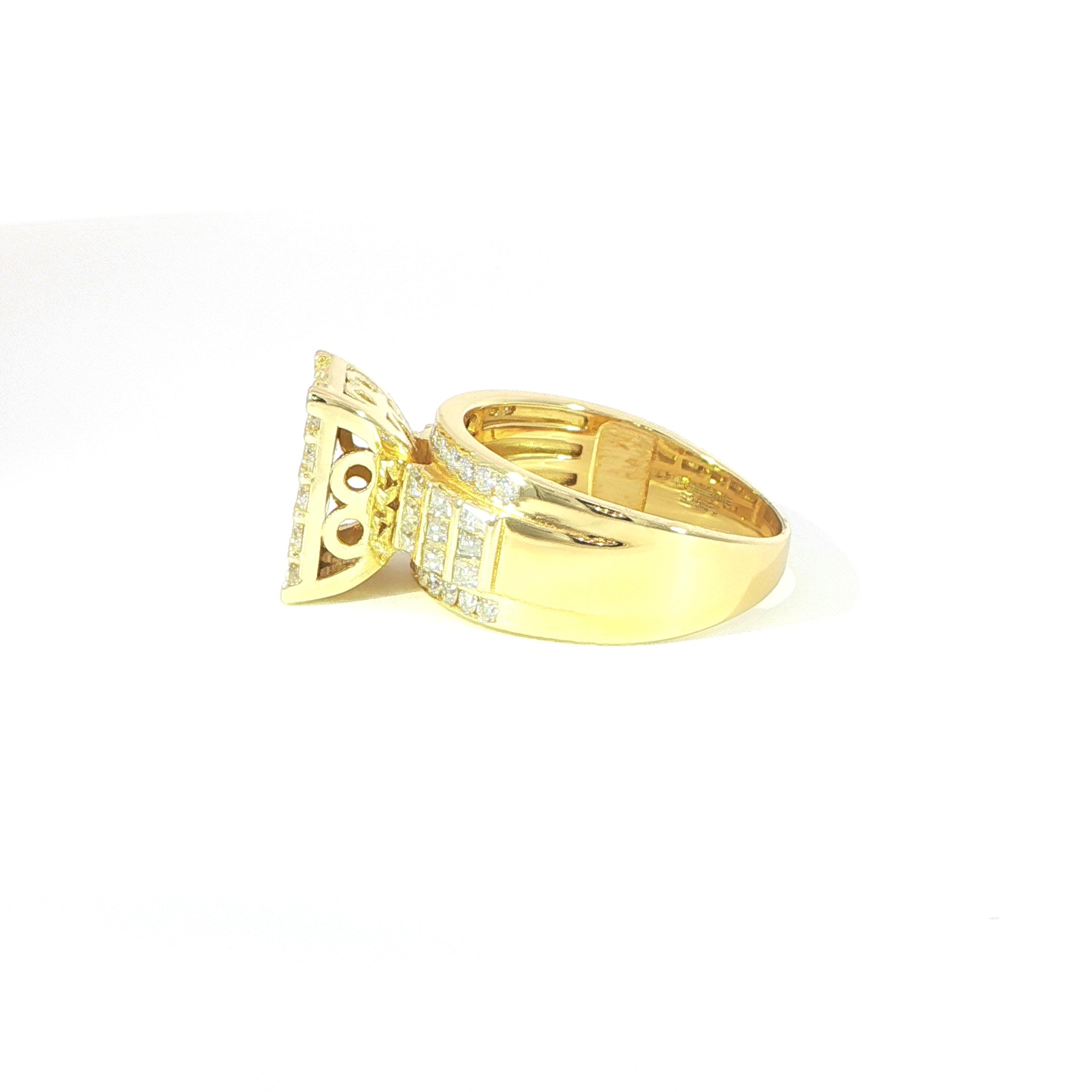 Sterling Silver Ring with VVS Moissanite Stones, 1.69 Total Carats