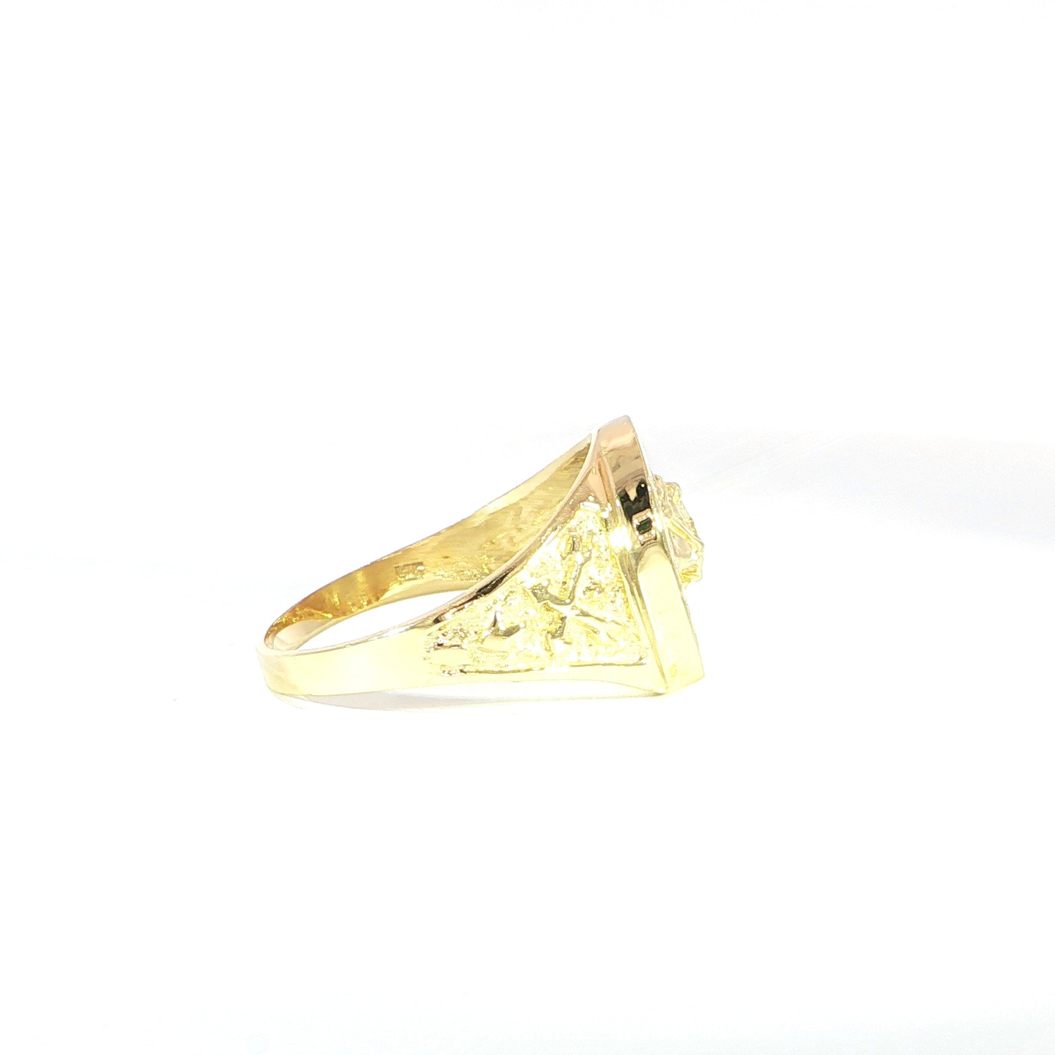 Side 14K western-inspired horse head statement ring