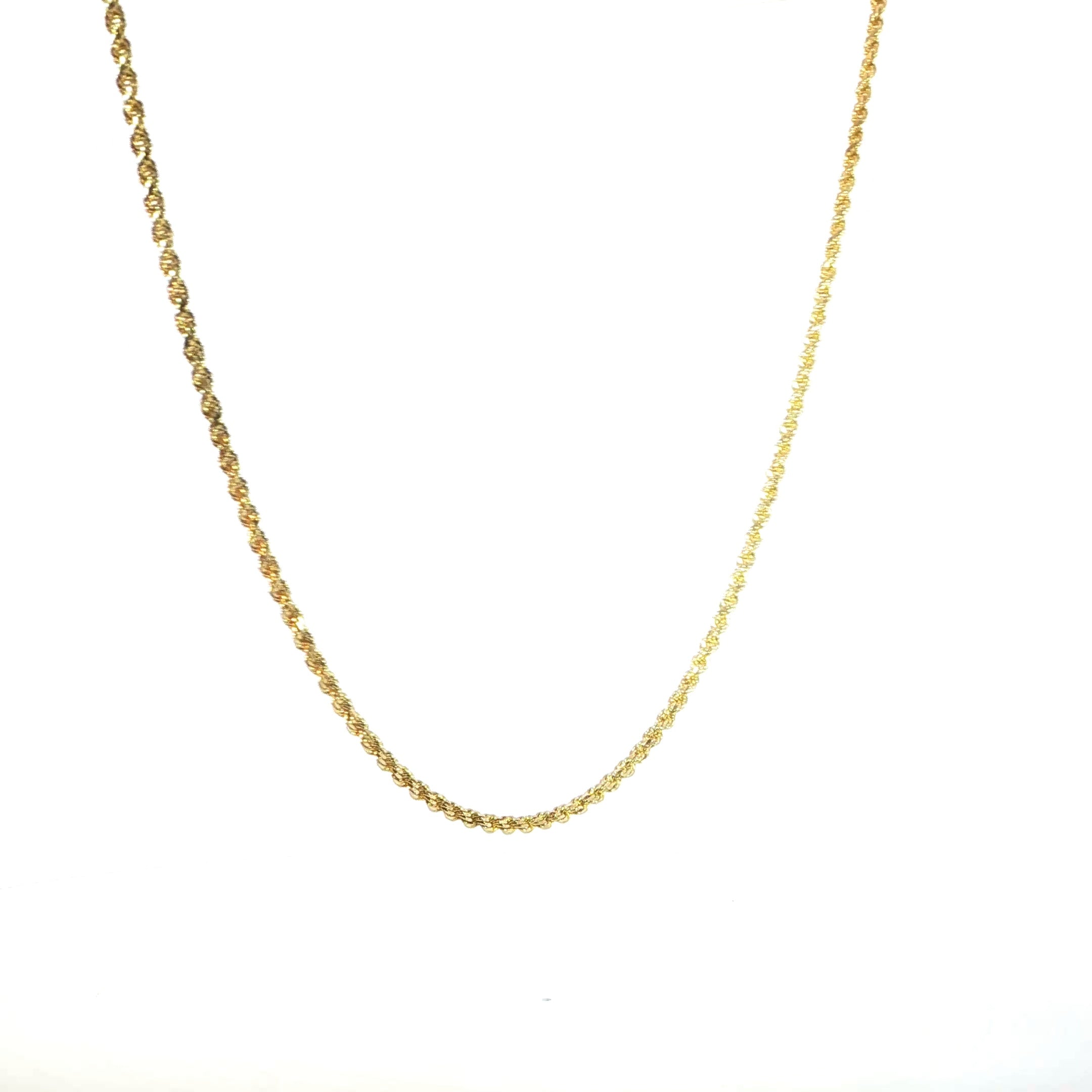 10K Yellow Gold Solid Rope Chain 2.2MM Solid