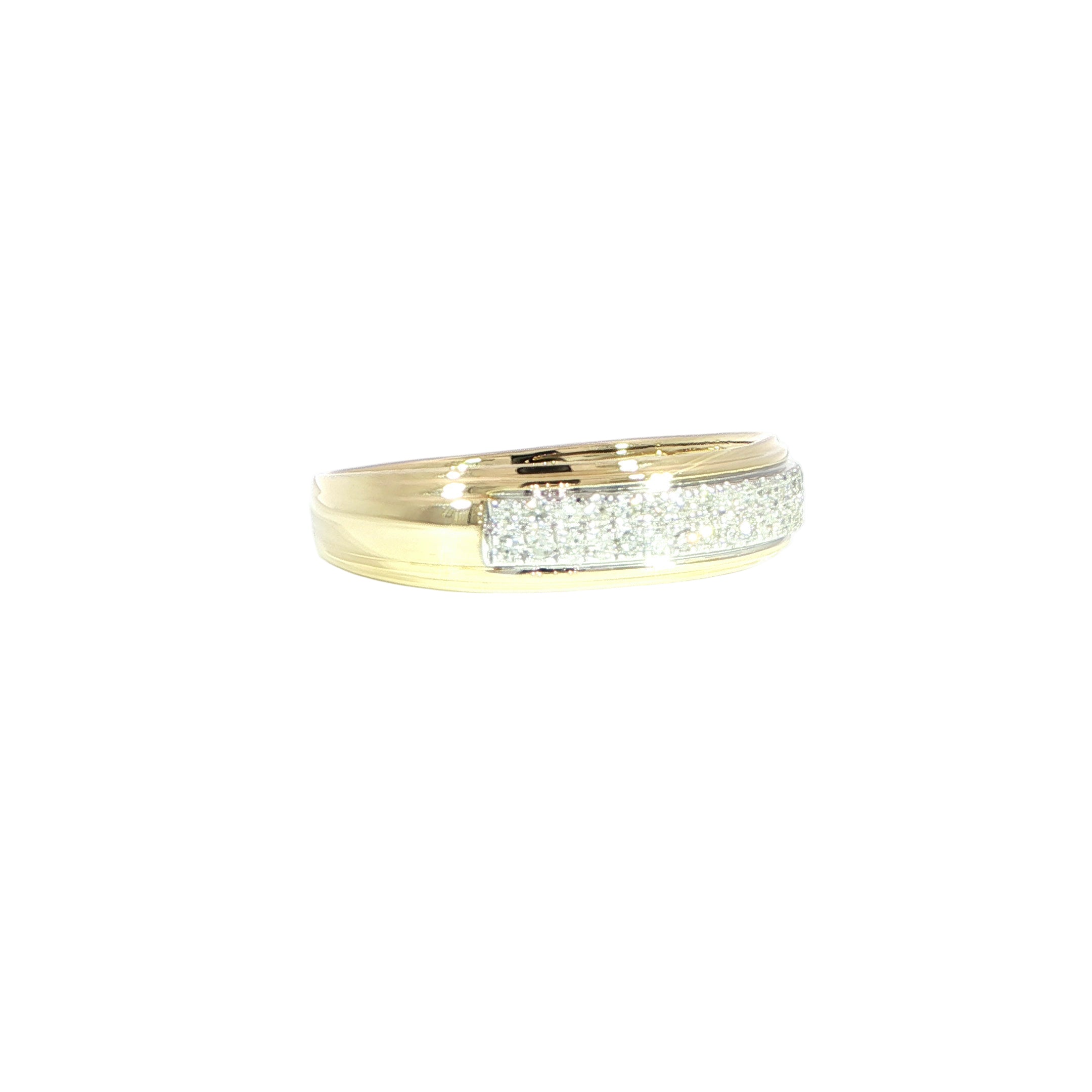 6mm diamond band yellow gold side profile
