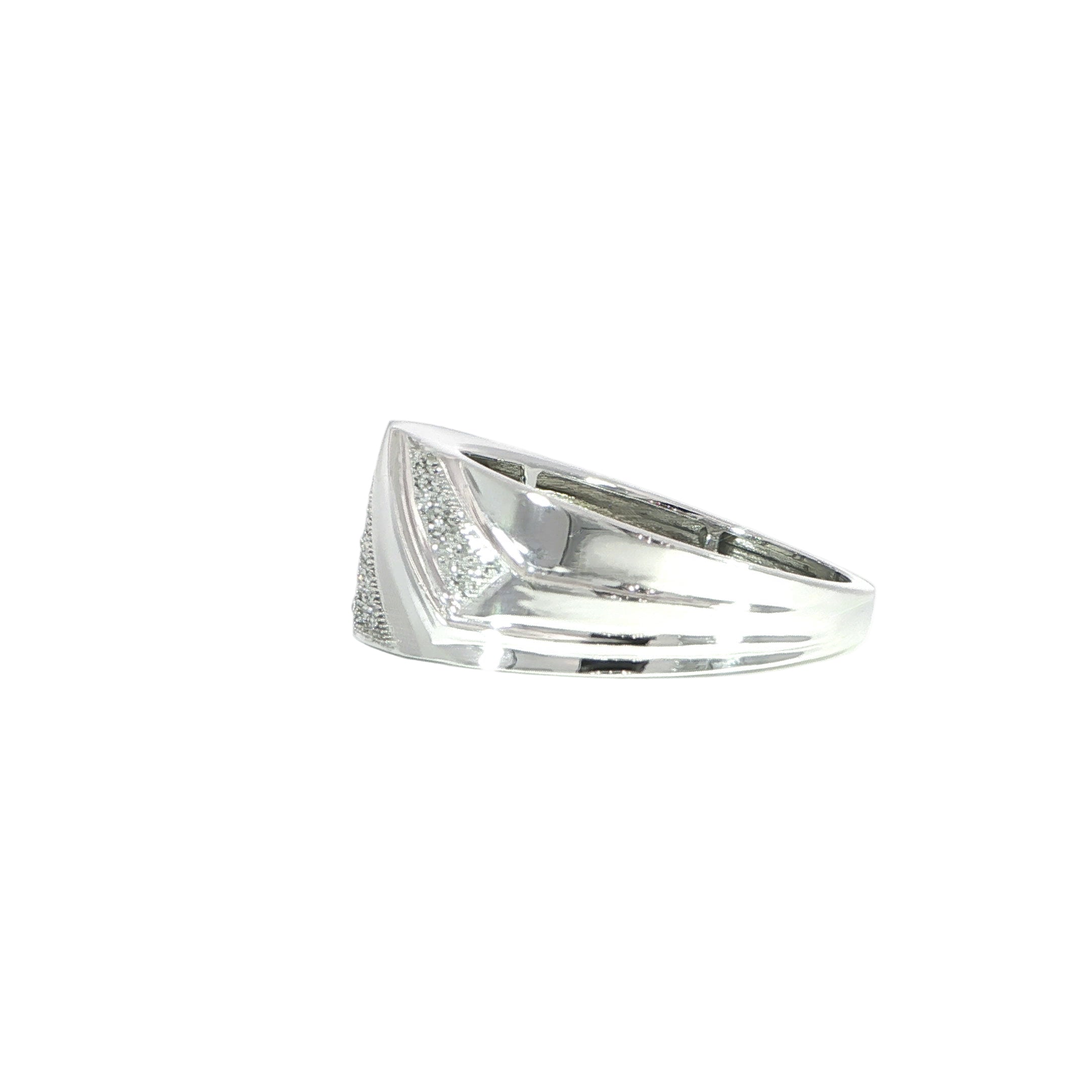 White gold diamond ring for men side