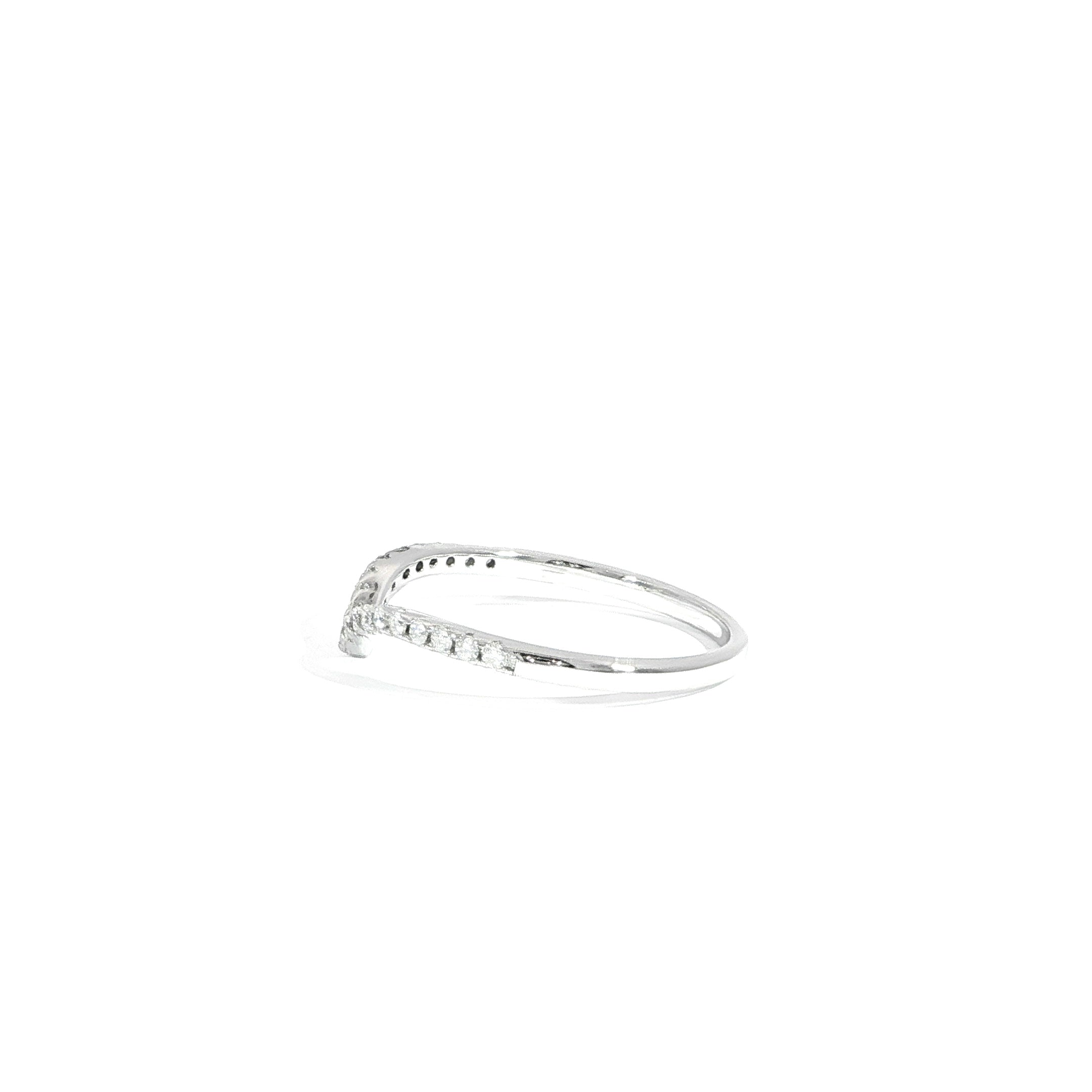 Side detail chevron stacking ring silver