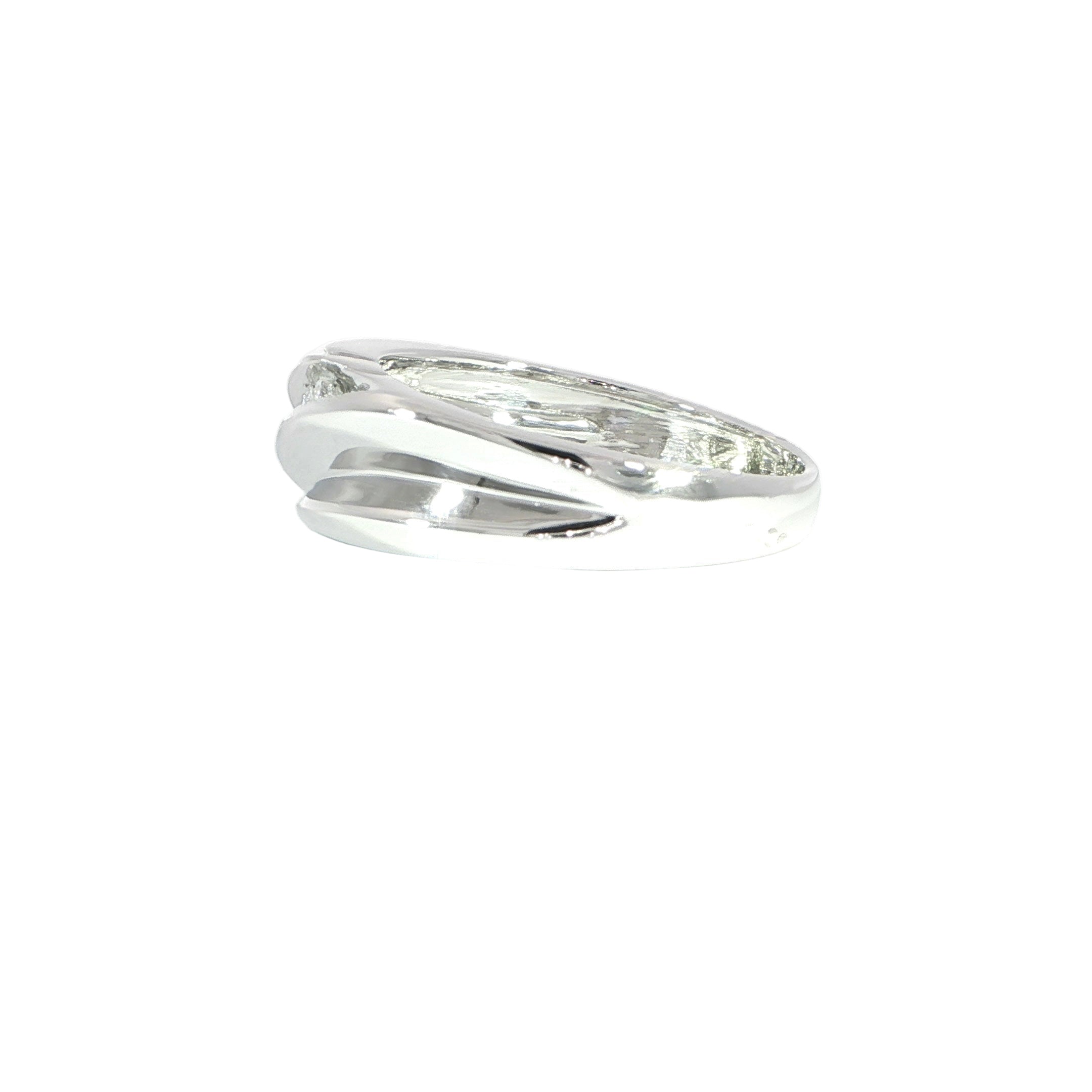 Side white gold diamond band for men