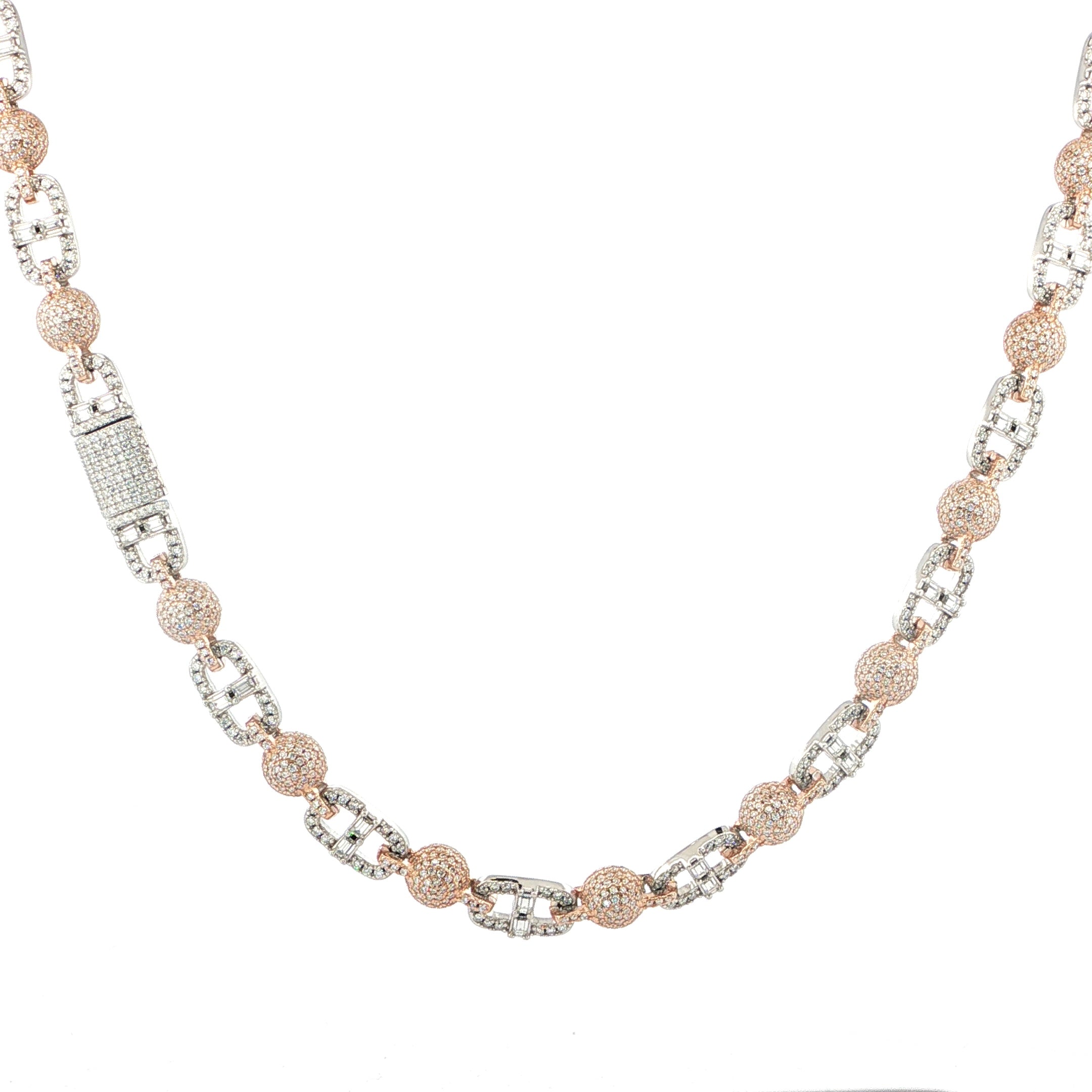 925 Sterling Silver Cross Flat Chain with VVS Moissanite