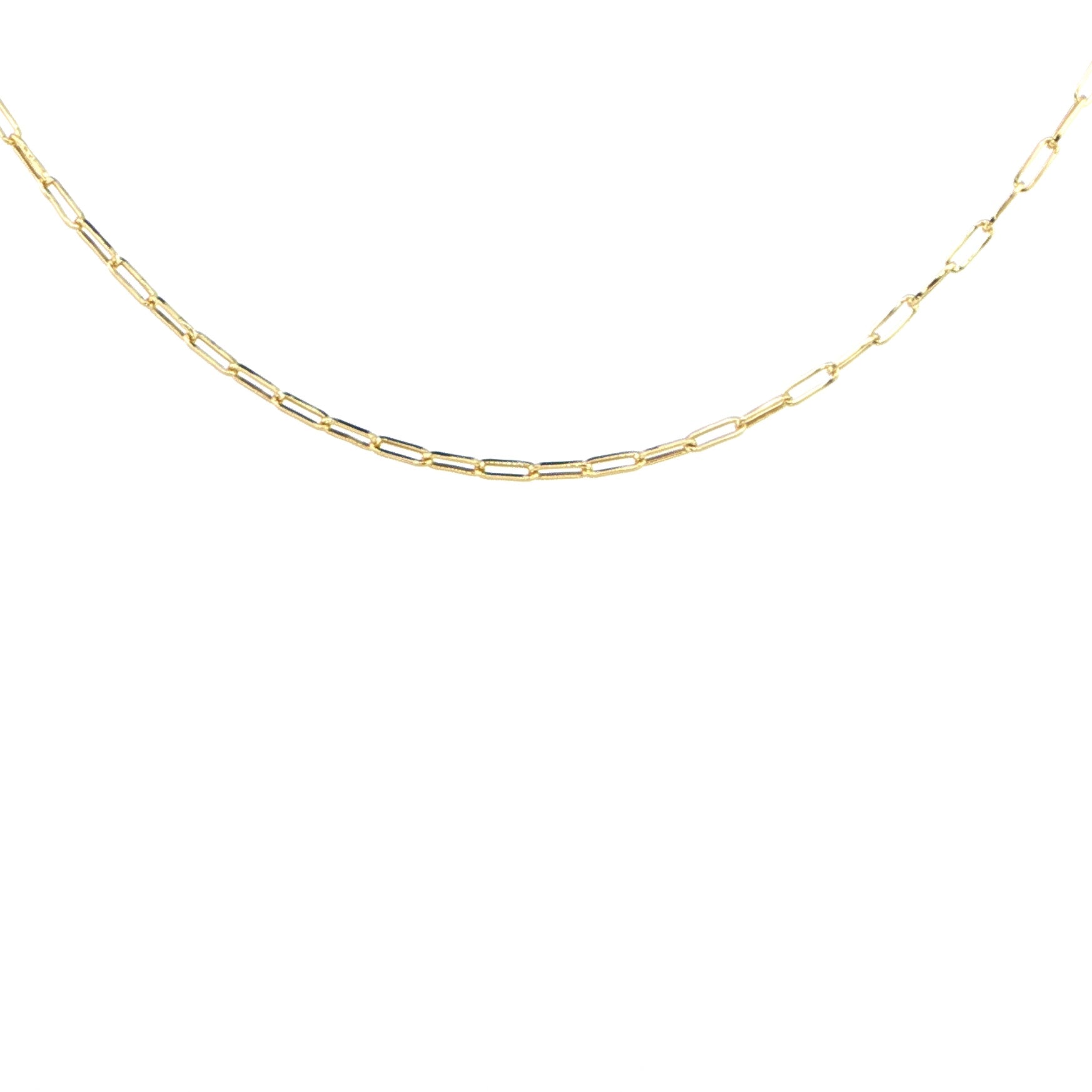 14K Solid Paperclip Chain