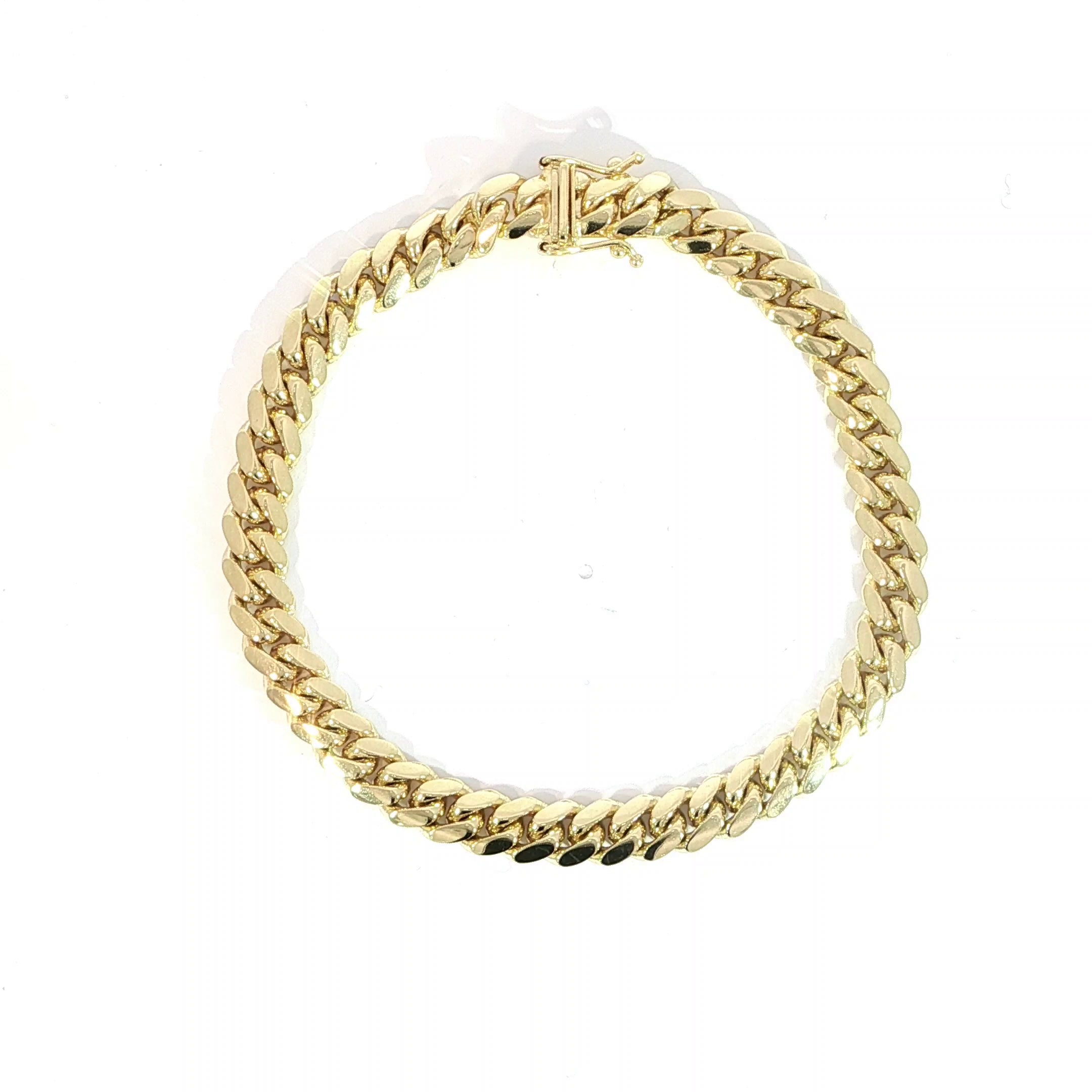 10K Solid Miami Cuban Gold Bracelet – 8MM