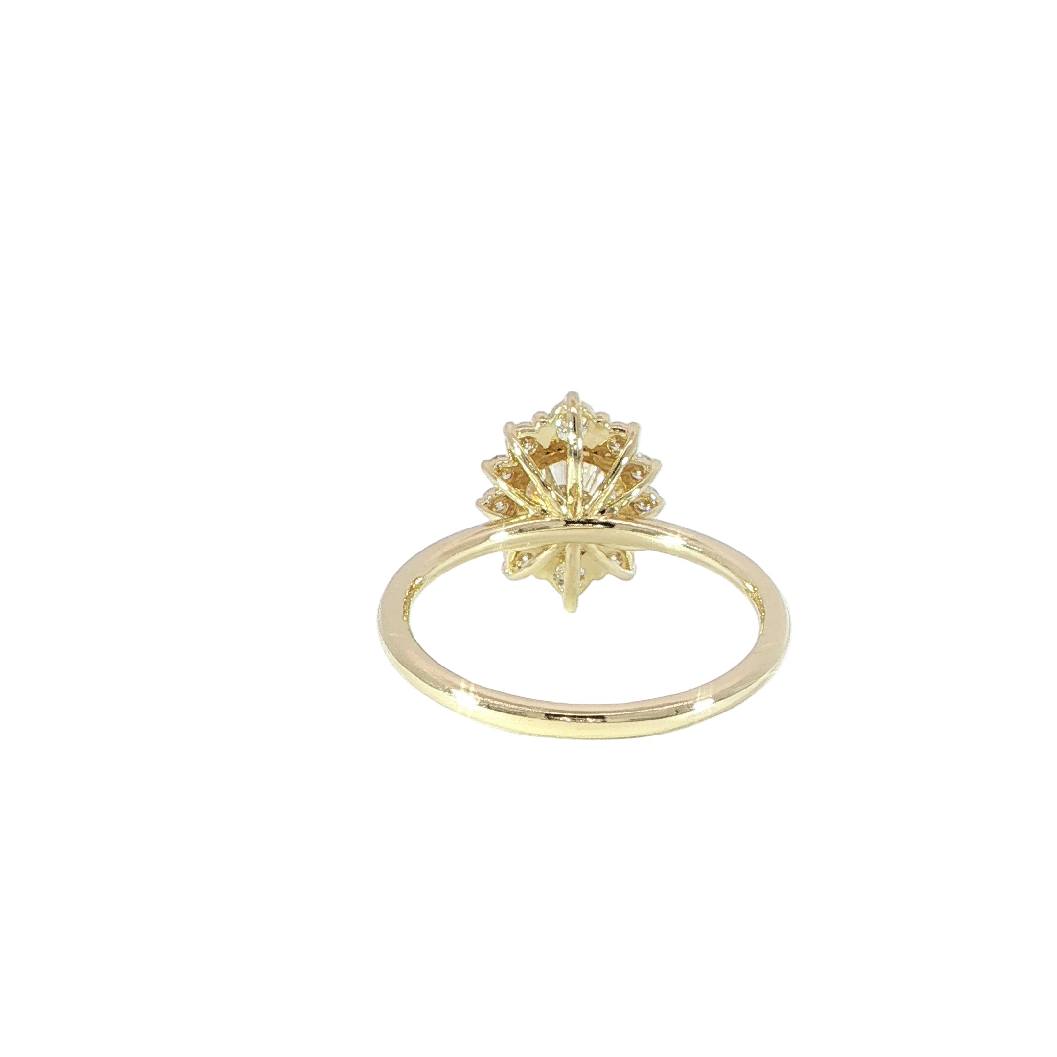 14K Gold Round Diamond Halo Ring