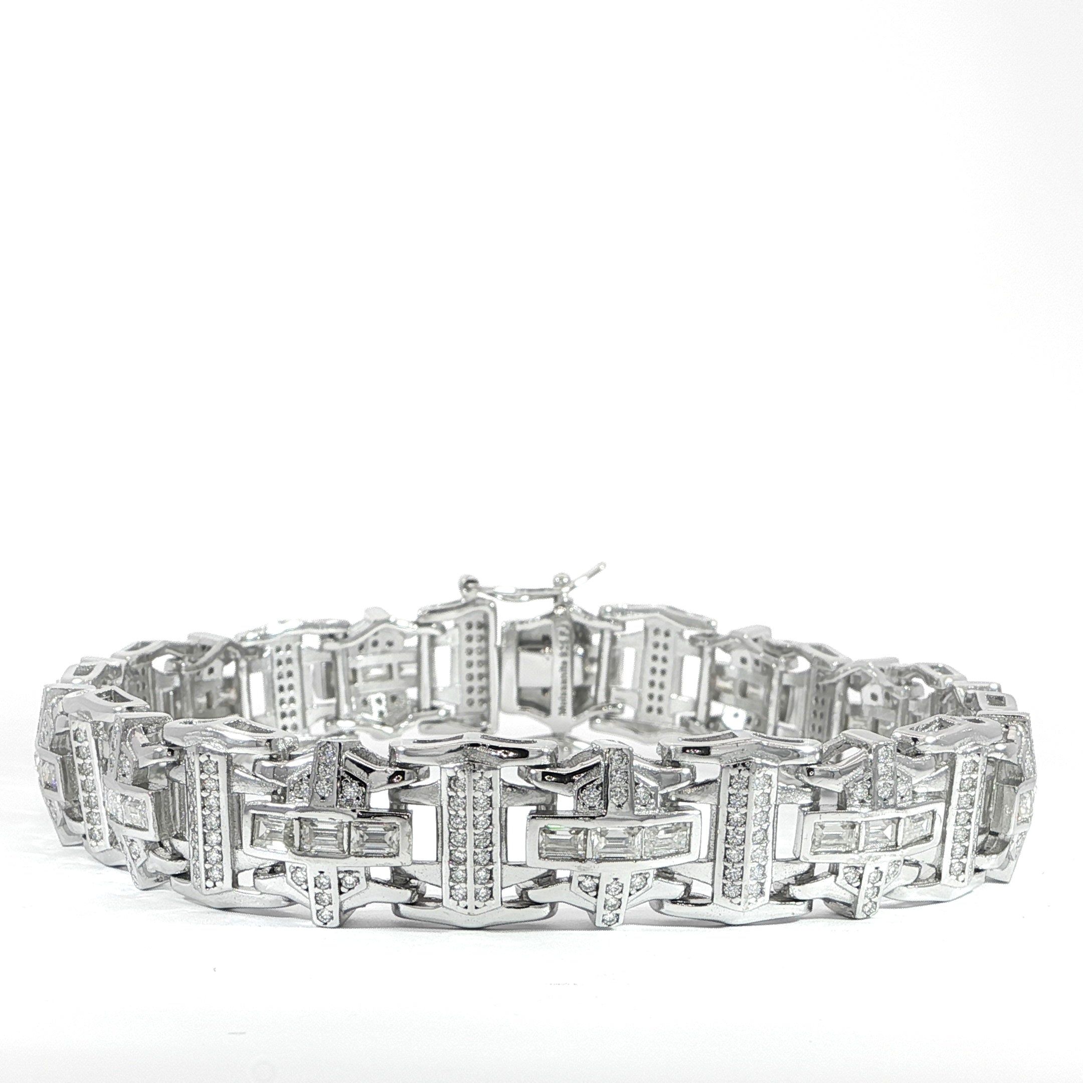 Sterling Silver Bracelet - 12mm, 5.5CT VVS Moissanite, New Fashion Design