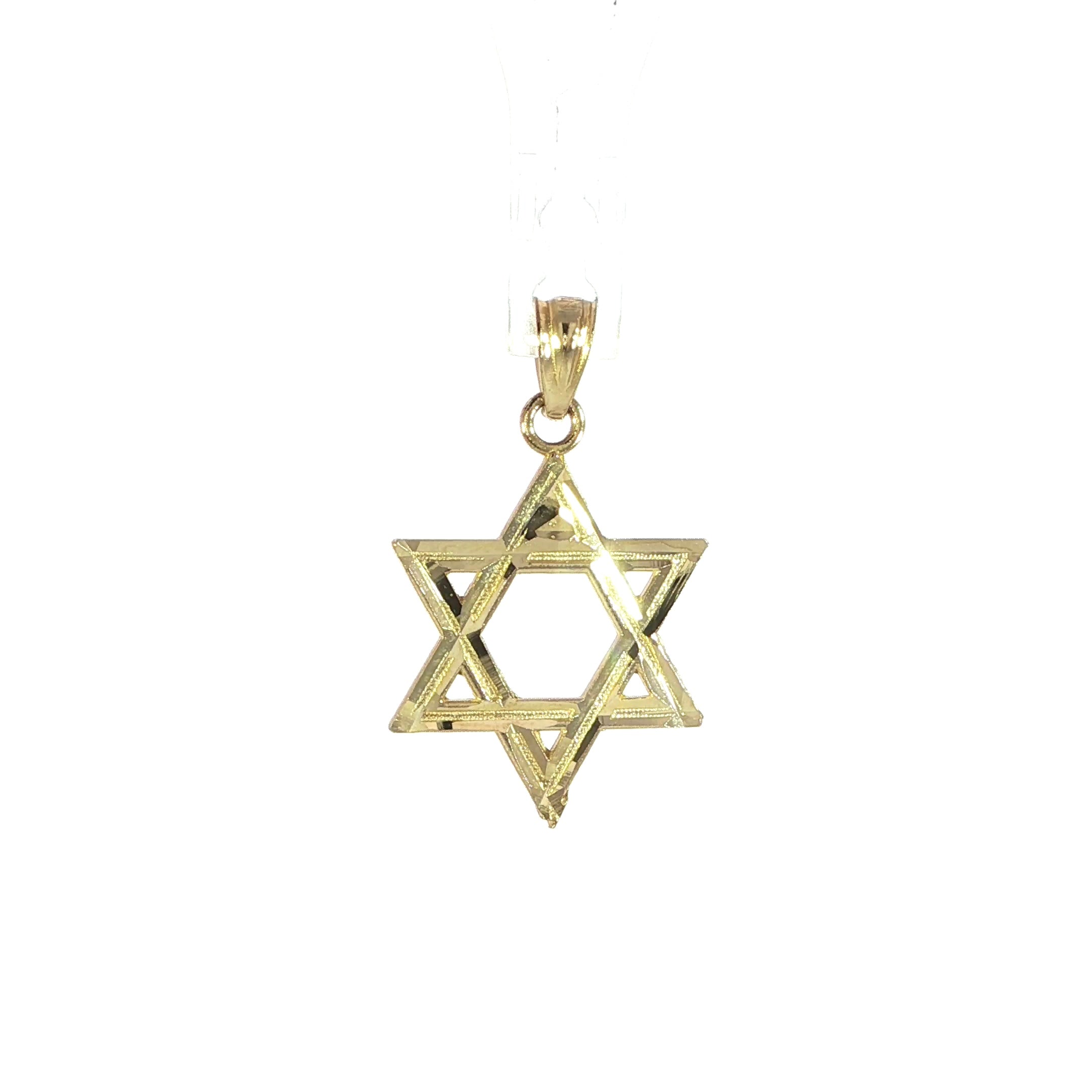 10K Yellow Gold Star of David Pendant