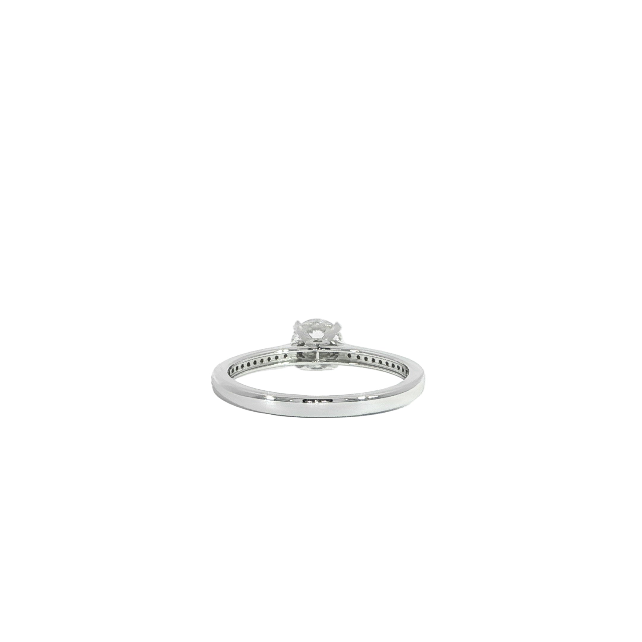 14K White Gold Solitaire Engagement Ring - 0.77ctw
