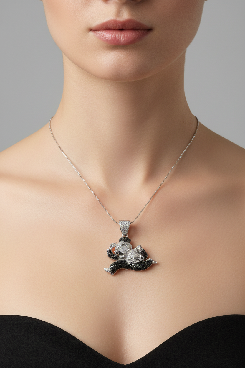 Sterling Silver Money Man Pendant – VVS Moissanite 1.9 CTW