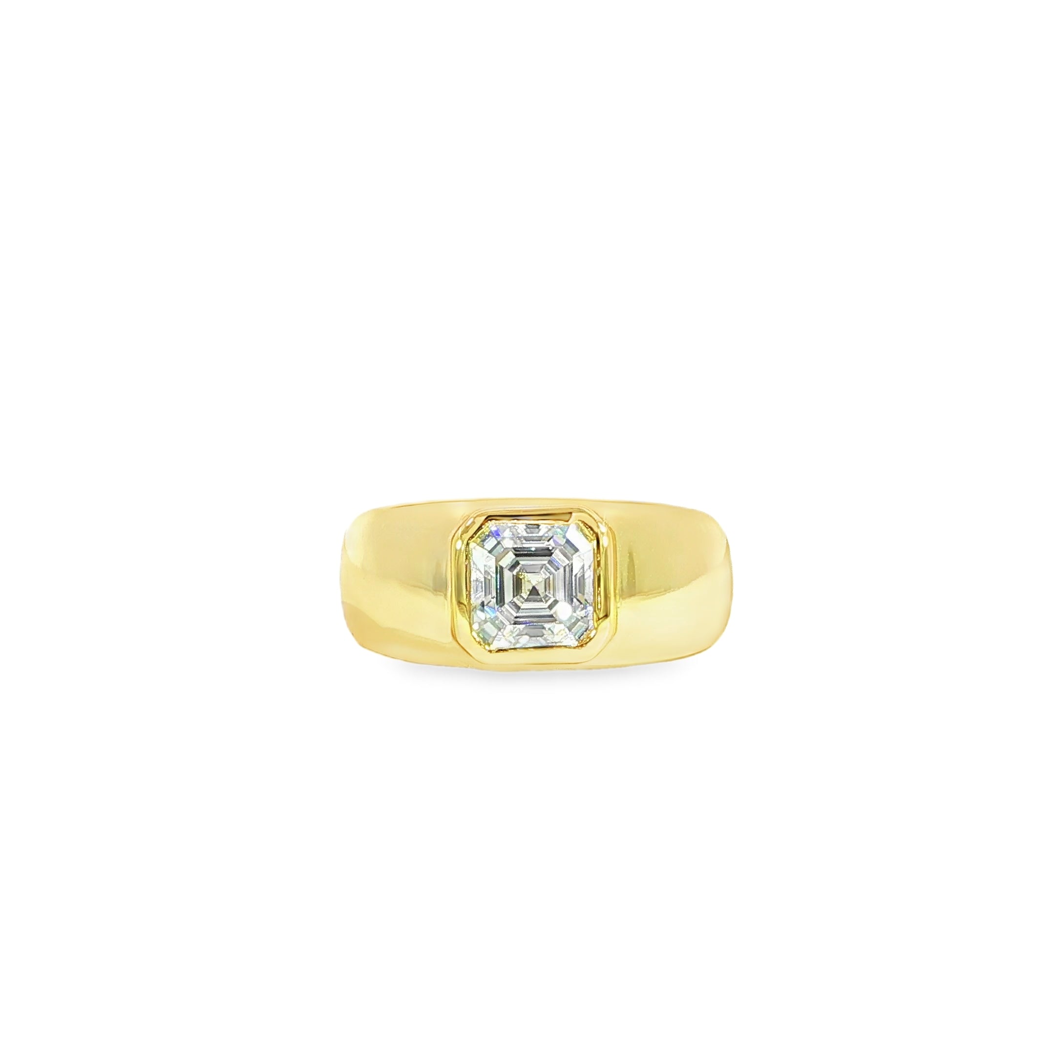 925 Sterling Silver VVS Moissanite Asscher Cut Ring