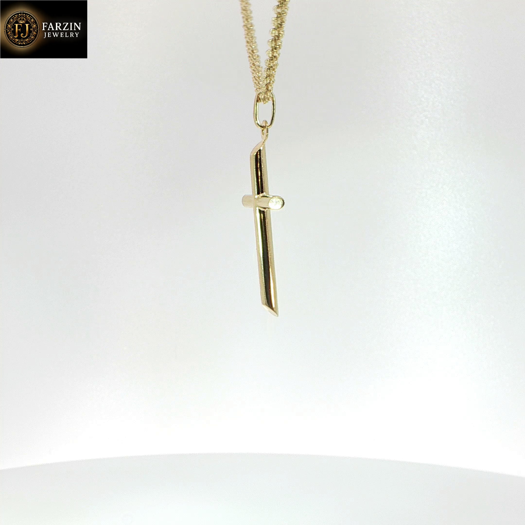 10K Yellow Gold Cross Pendant  - 5