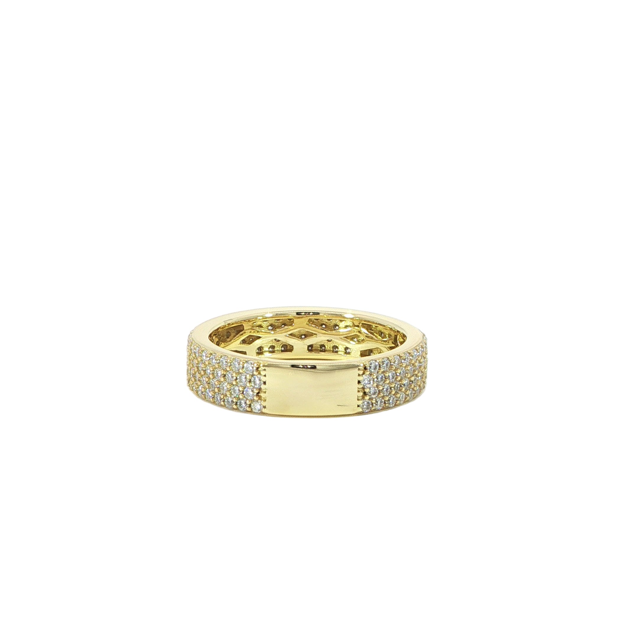 Back moissanite eternity band ring in 925 sterling silver
