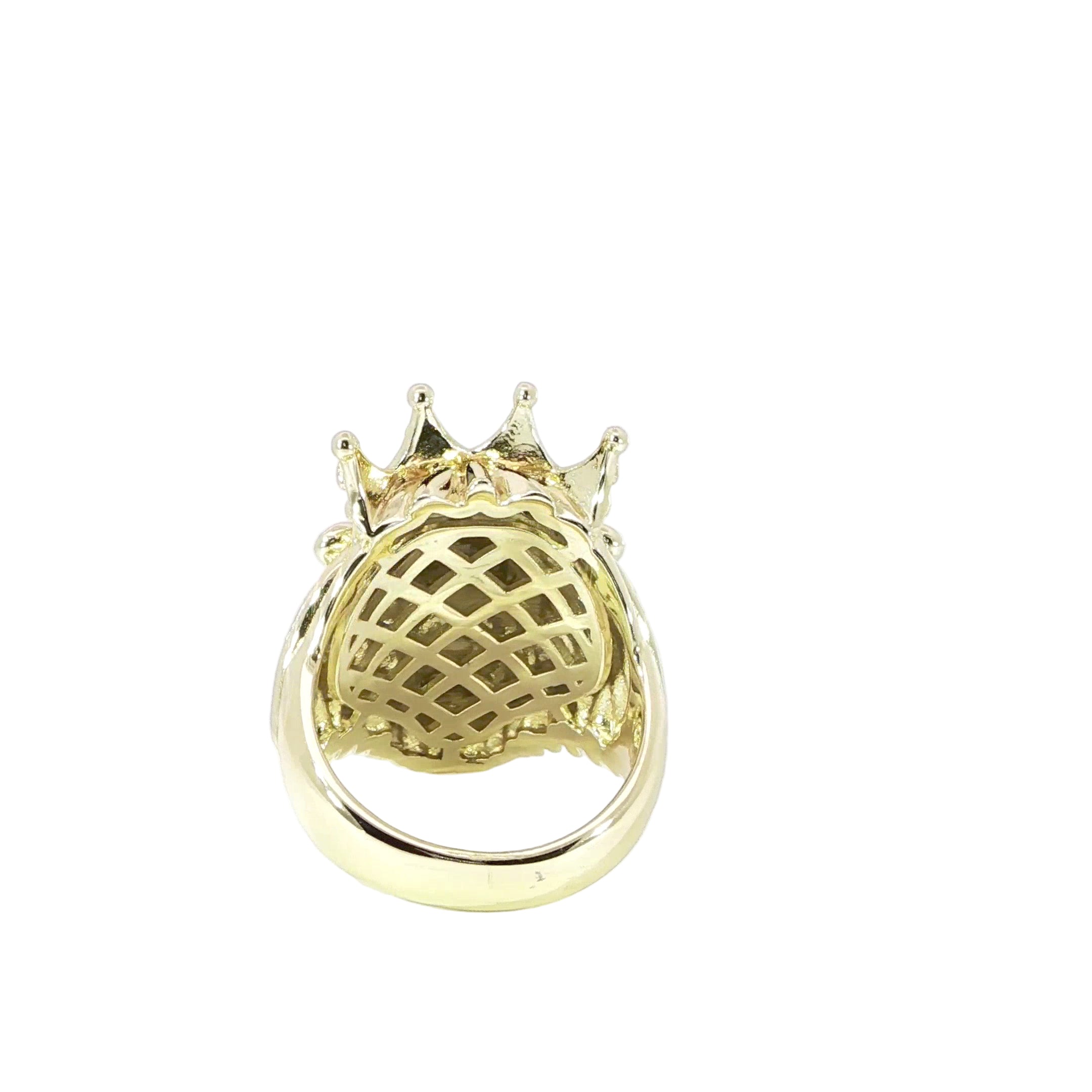 Statement lion head ring with red eyes in 925 sterling silver