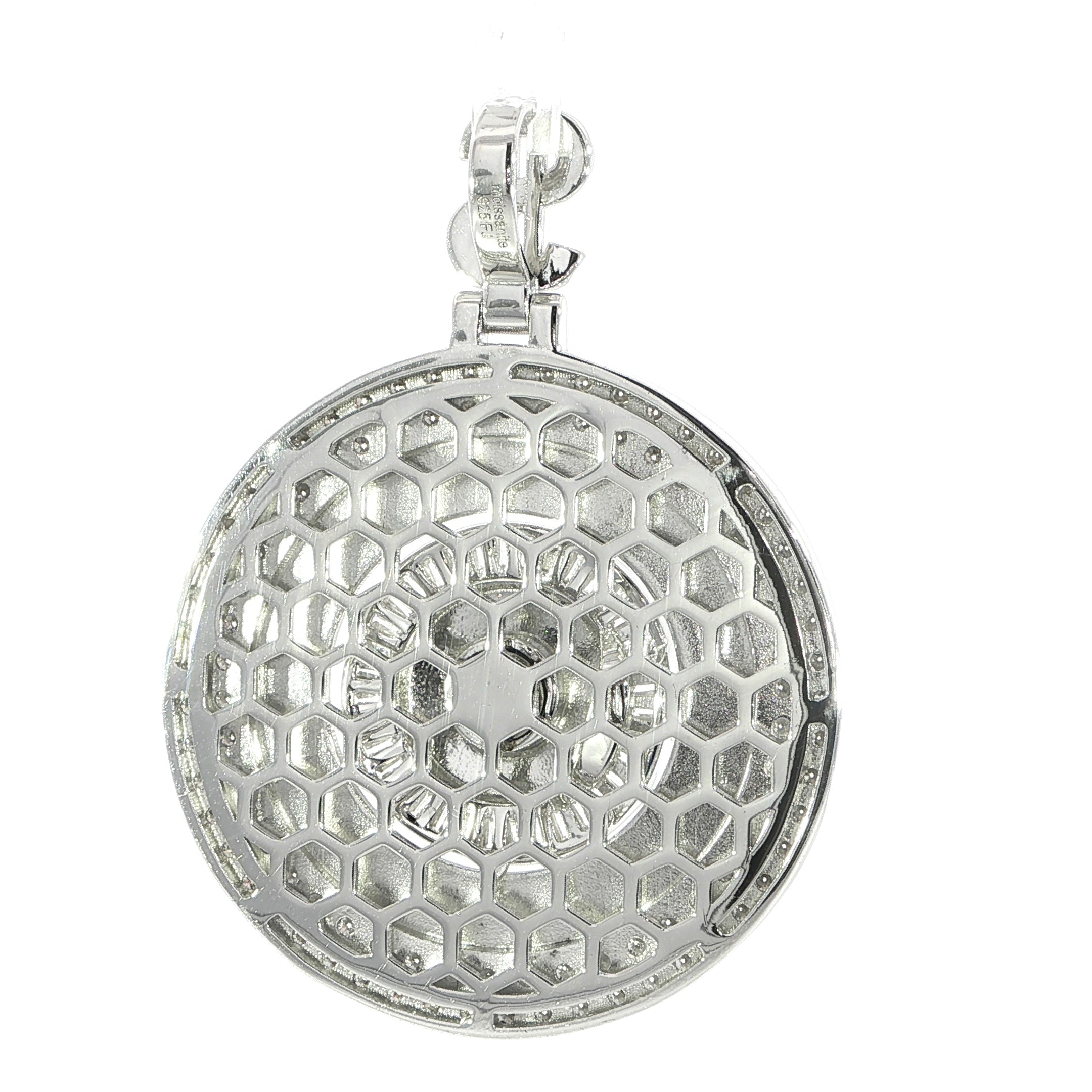 Iced Out Roulette Wheel Pendant with Moissanite