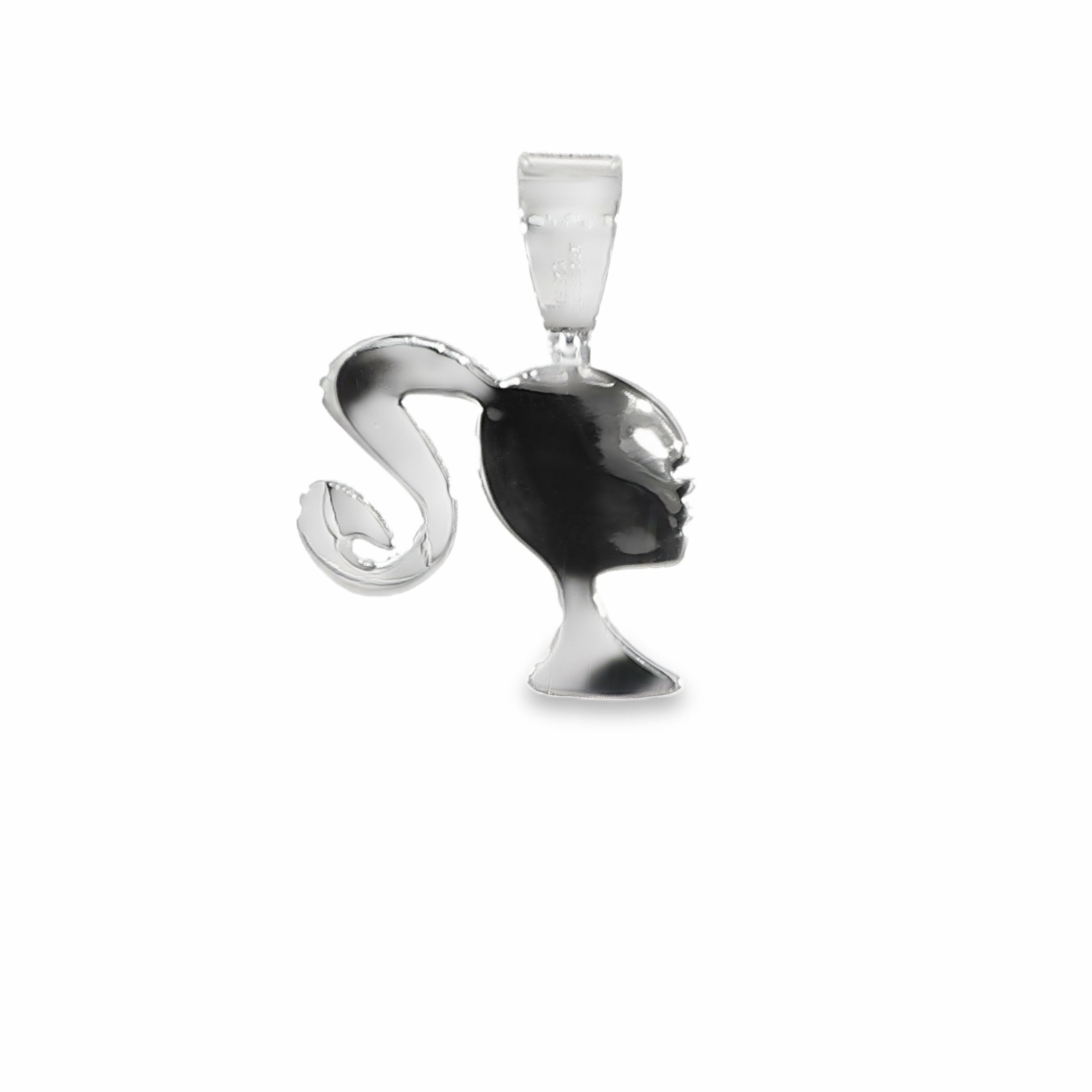 Backside Fashion Doll Silhouette Pendant with Moissanite Stones