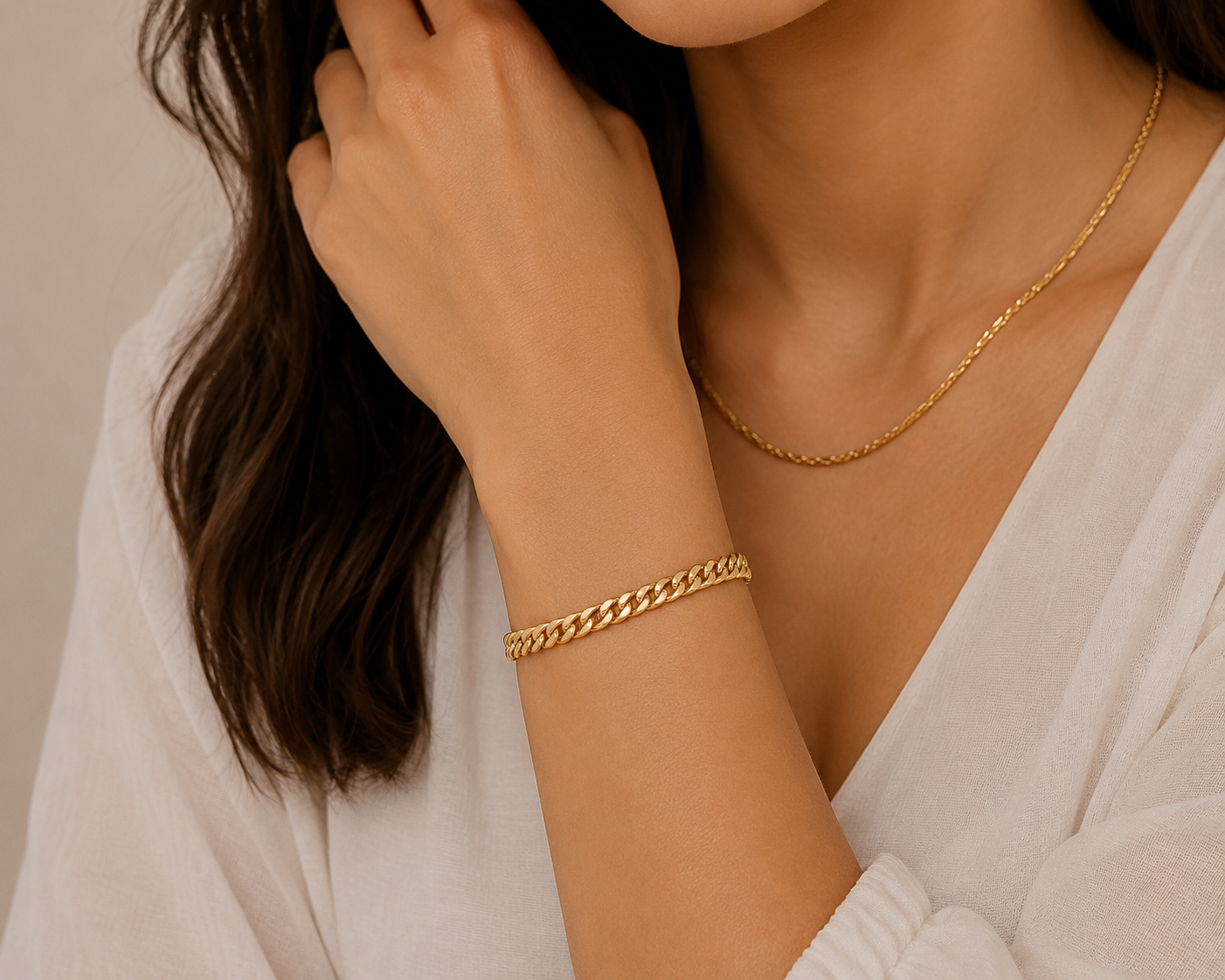 Monaco Miami Cuban bracelet in 10K yellow gold