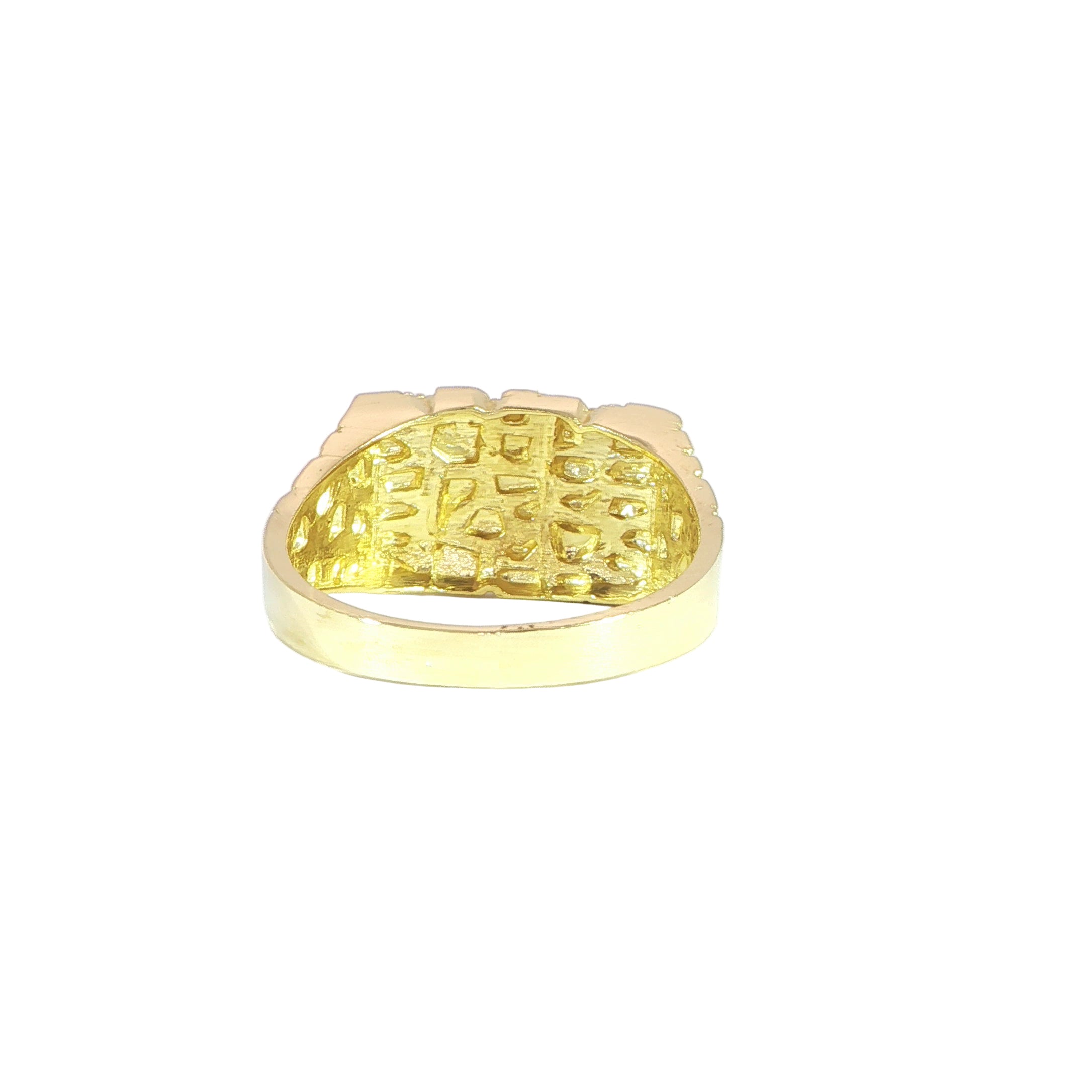 textured gold ring design back view