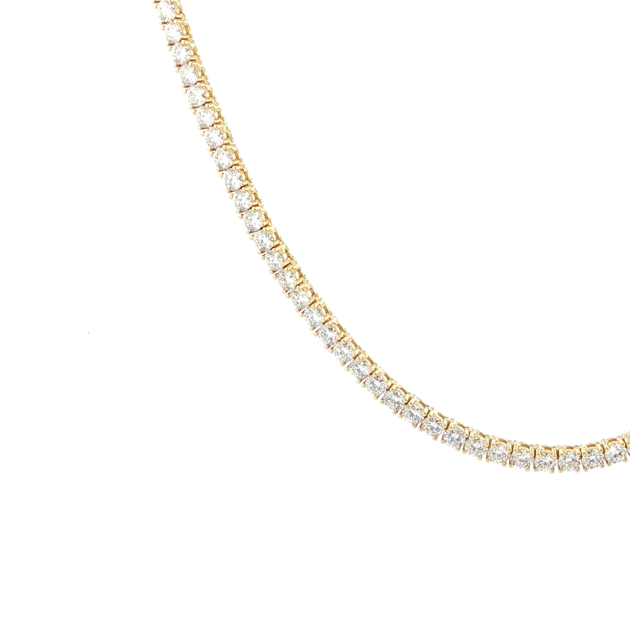 Closeup Gold Plated Silver 4MM Sterling Silver Tennis Chain Necklace