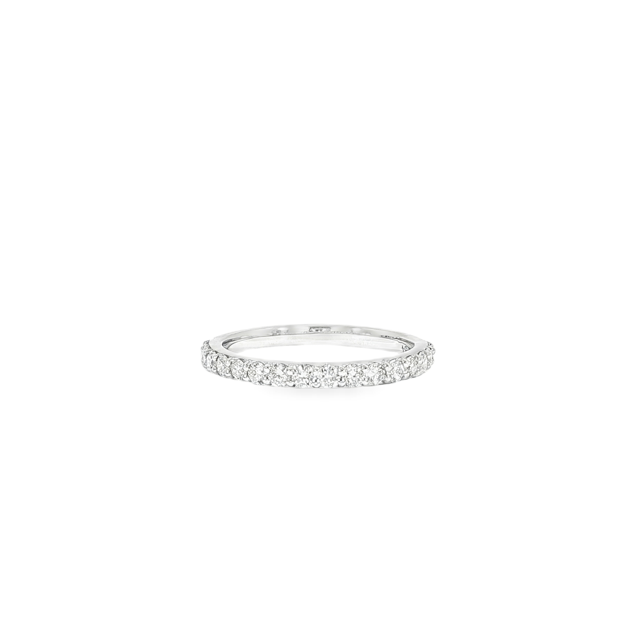 White gold stackable diamond ring in classic design