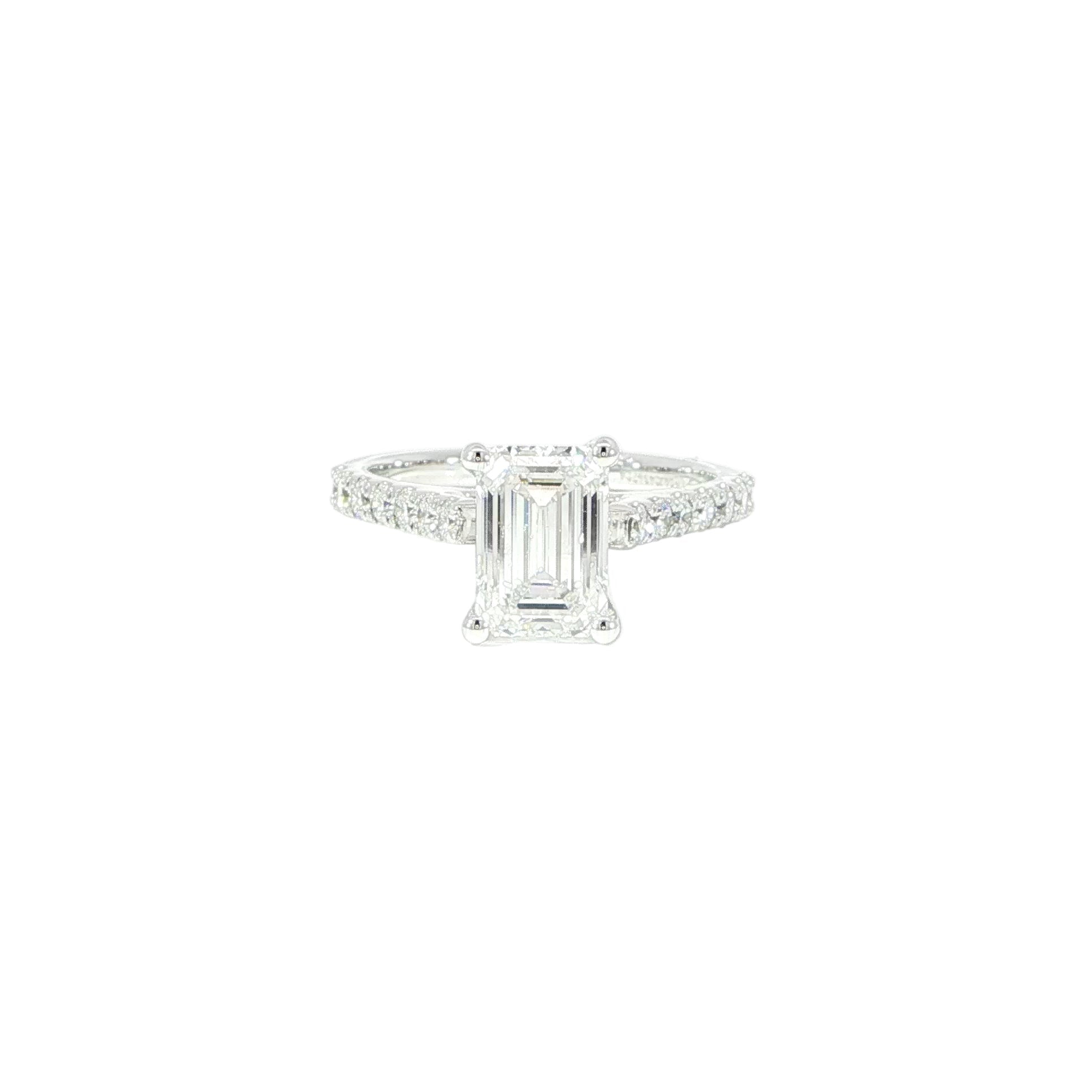 emerald cut engagement ring white gold