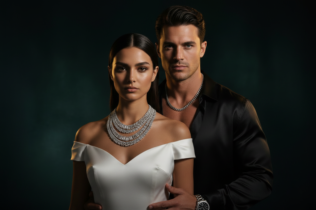 Farzin Jewelry - Necklace Collection Couple Editorial