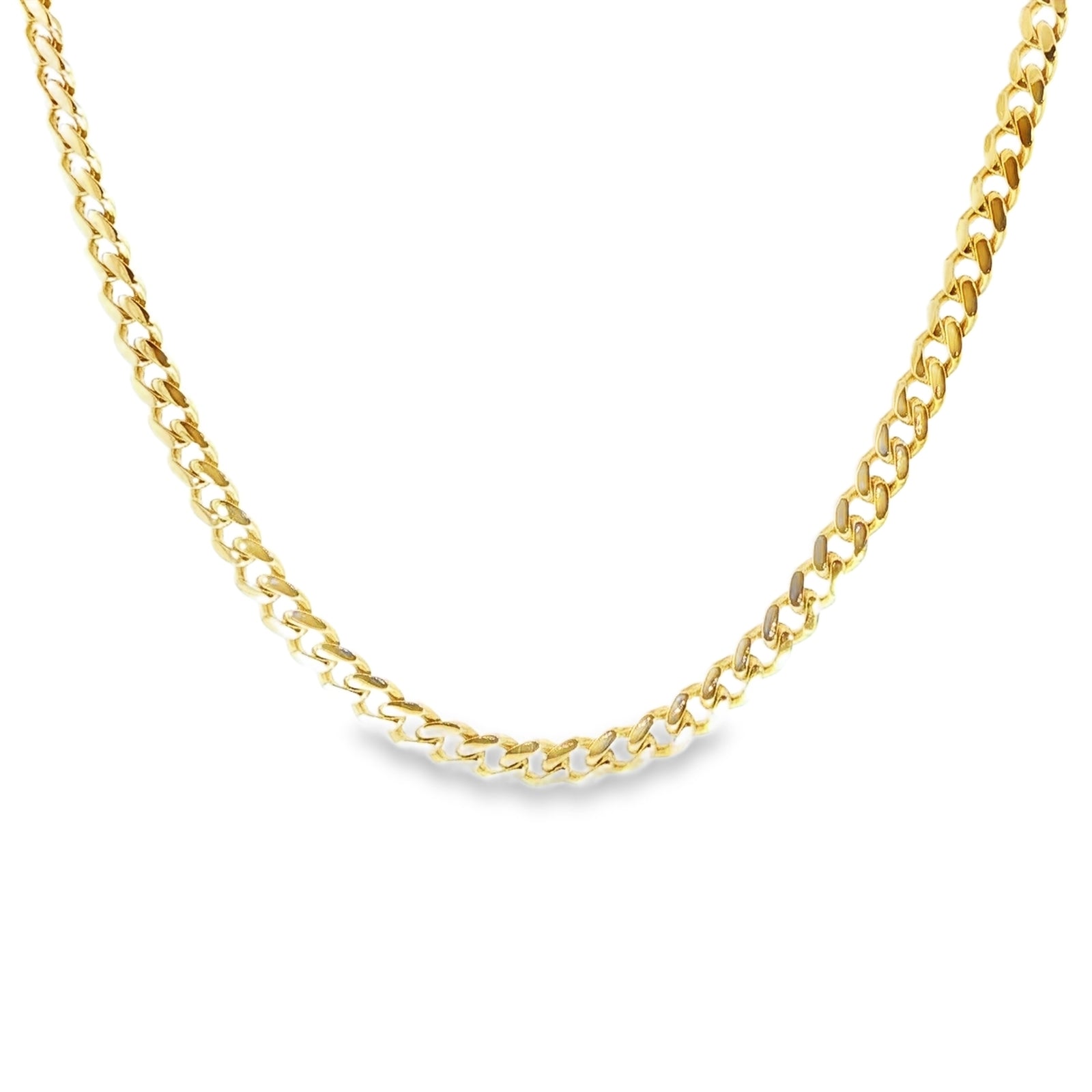 14K gold flat Miami Cuban necklace for everyday wear