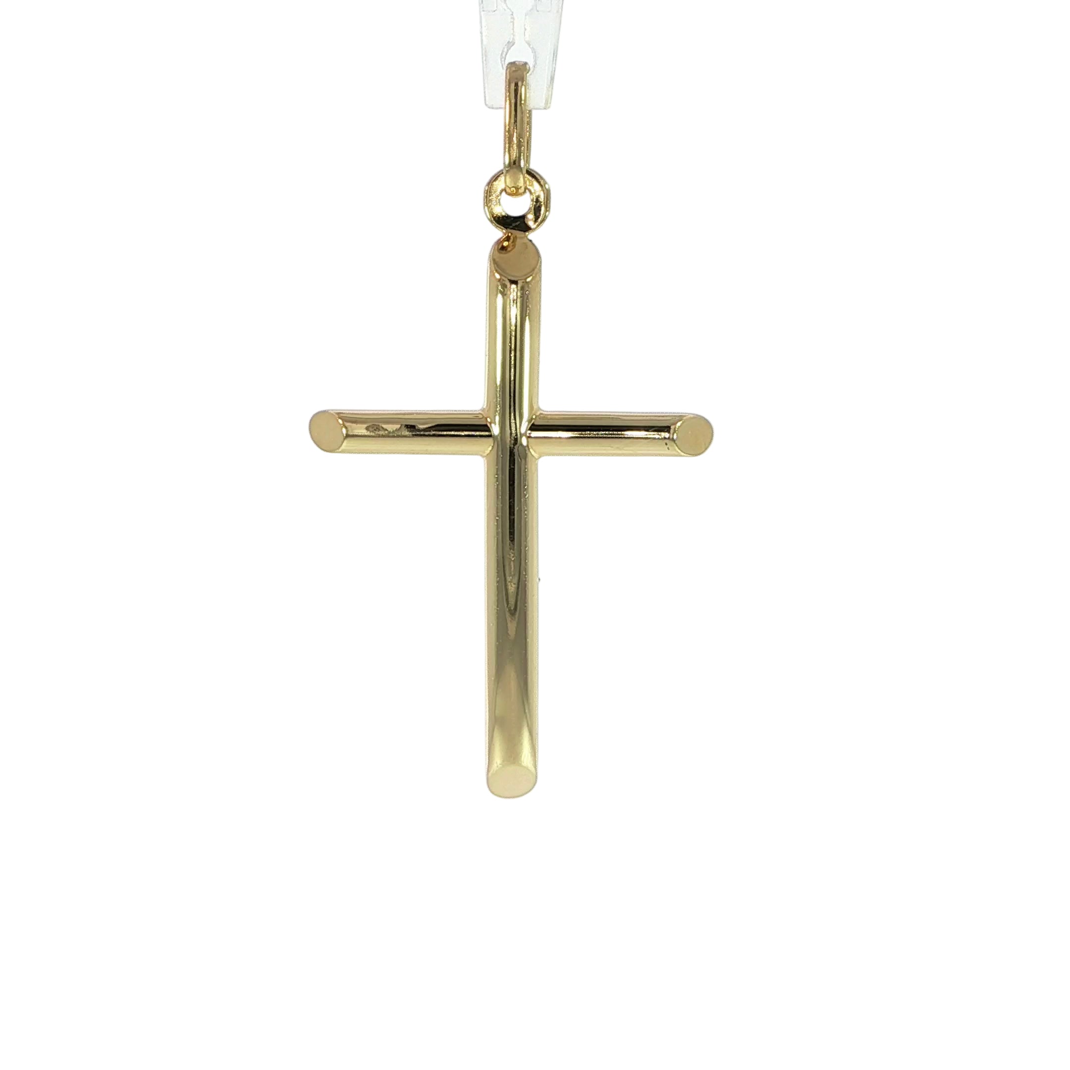 10K yellow gold high polish cross pendant 30MM.
