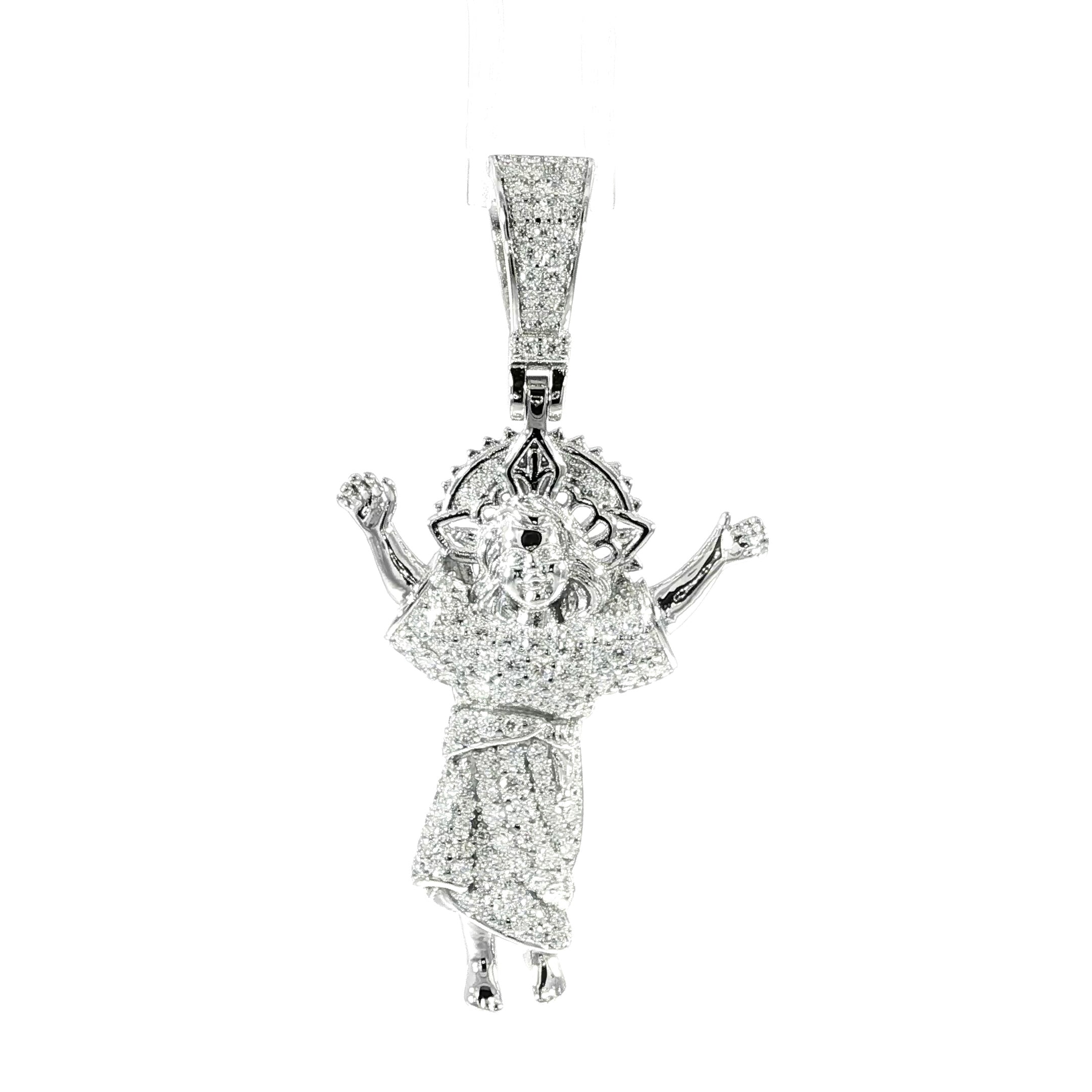 925 sterling silver Risen Jesus Piece pendant with VVS moissanite.