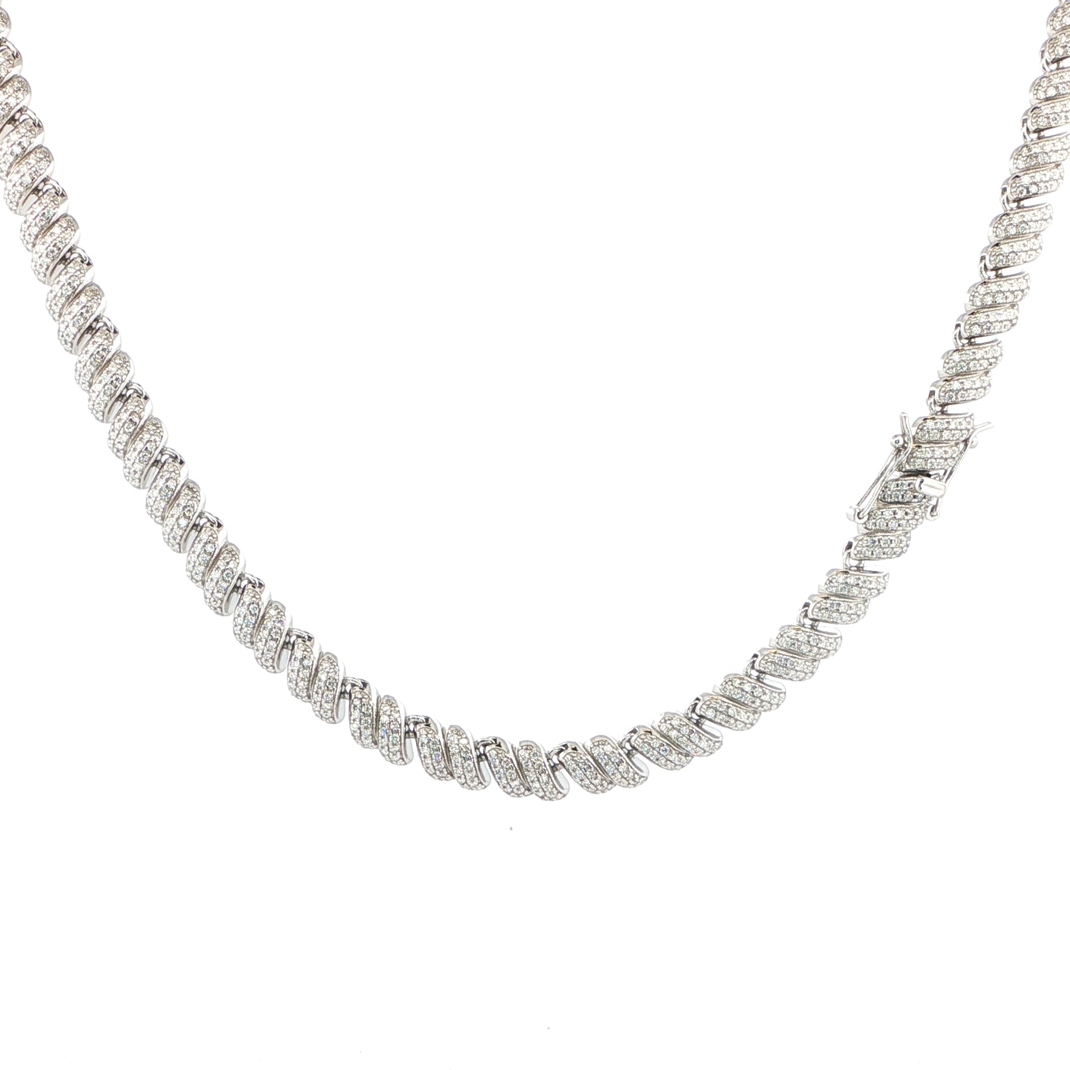 Luxury twisted spiral link chain crafted in solid sterling silver