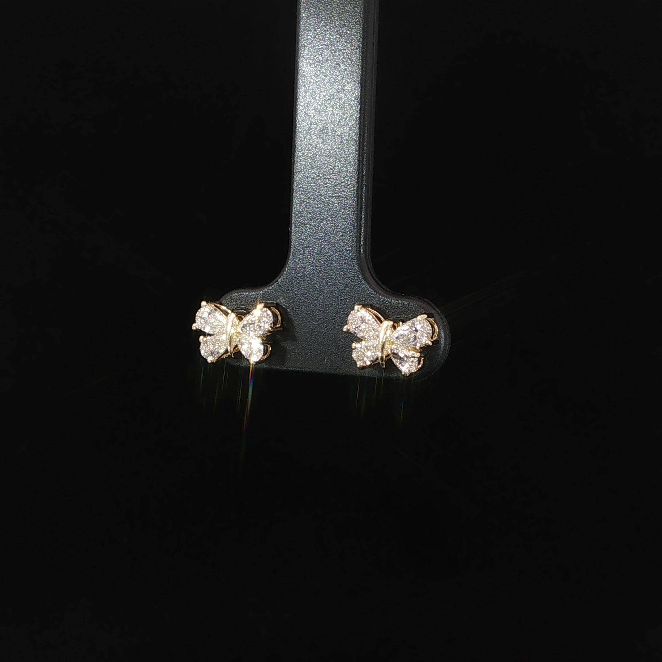 Lab-grown diamond butterfly stud earrings featuring 0.62 CTW