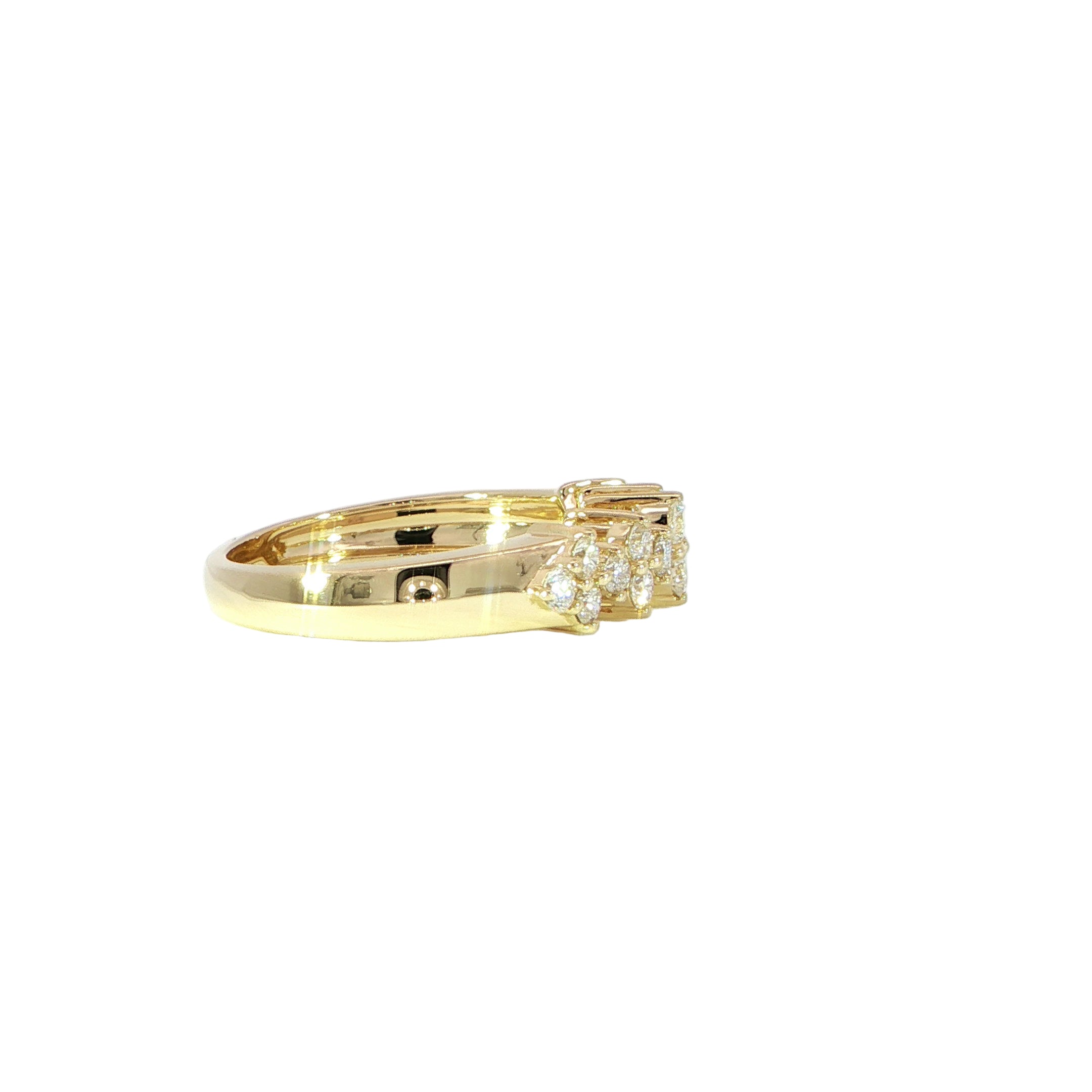 Cluster diamond band in 14K yellow gold