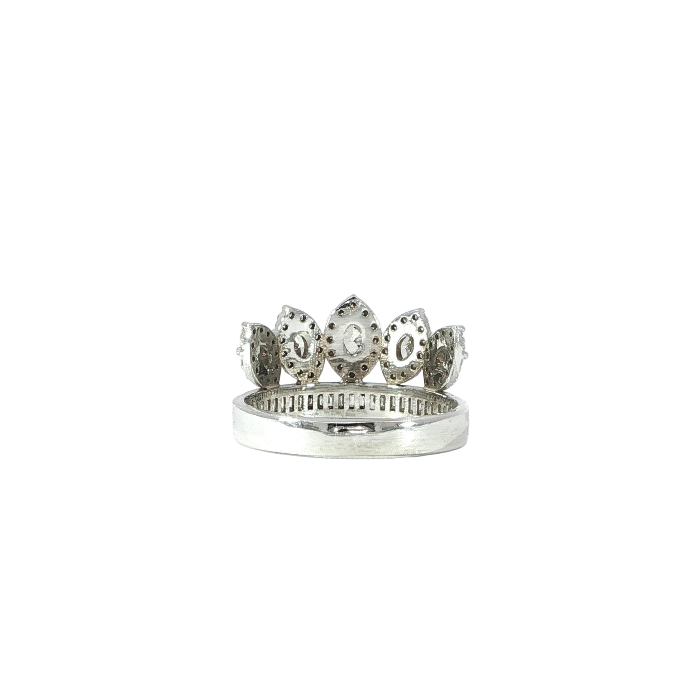 Back of lab grown diamond crown ring
