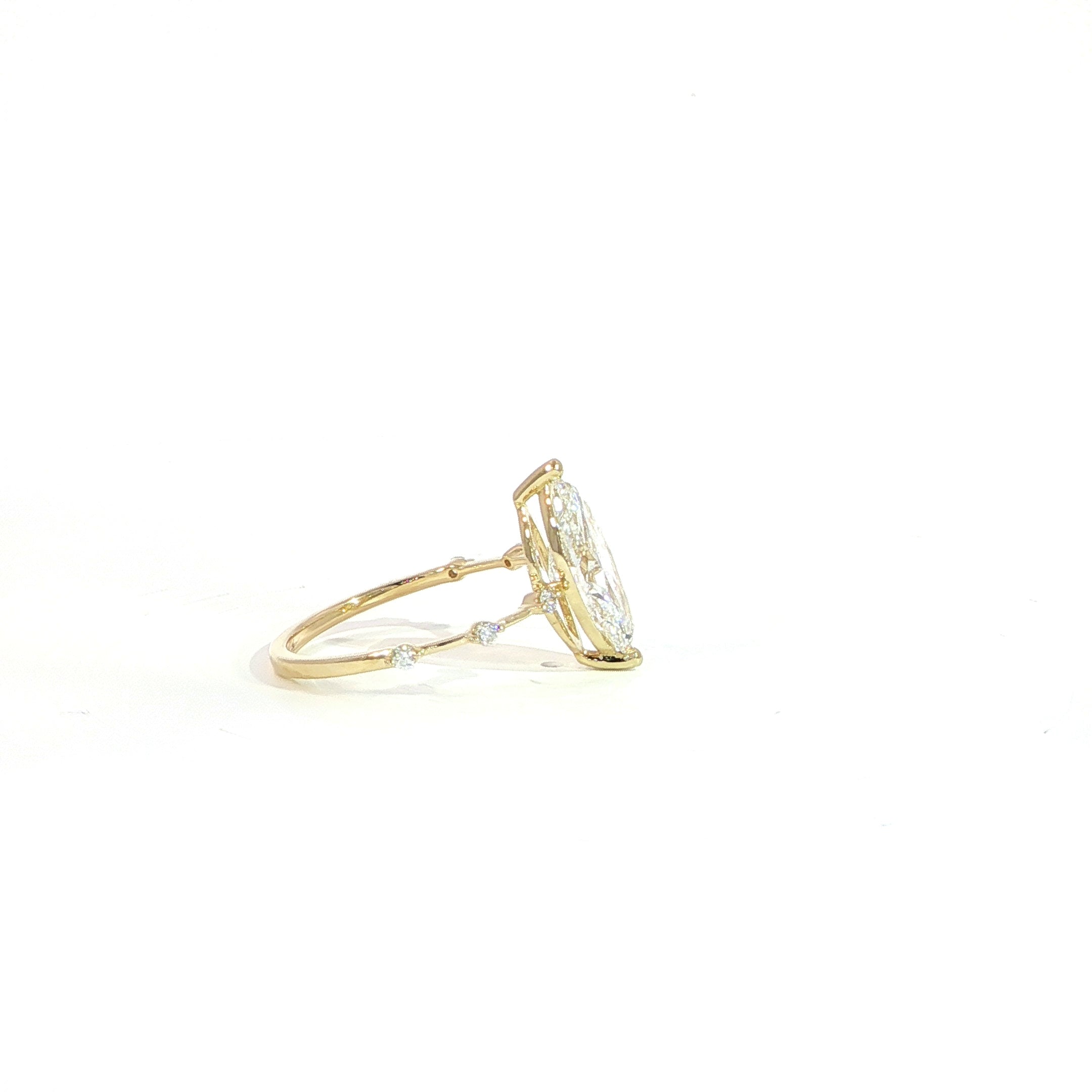 14K gold marquise ring with lab grown E VS1 diamond