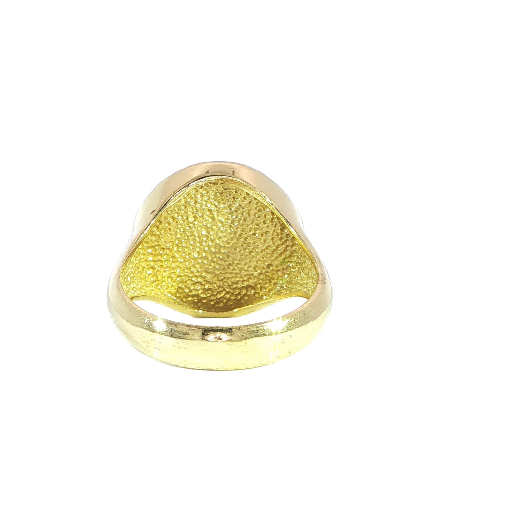 Mens Statement Lion Signet Ring Back