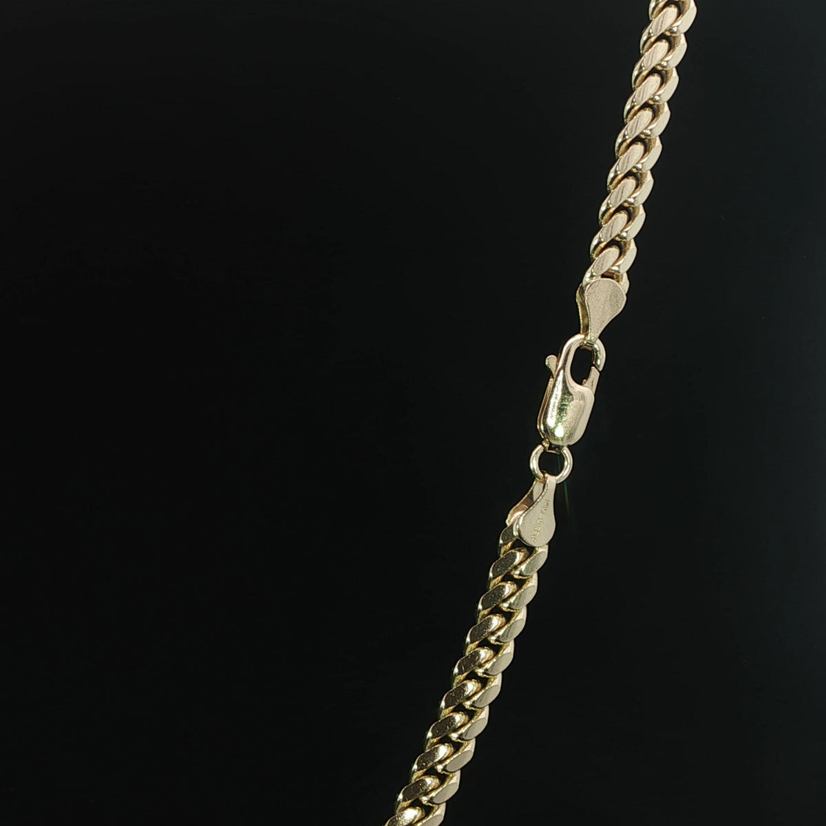 Solid Miami Cuban link necklace crafted in 14K yellow gold