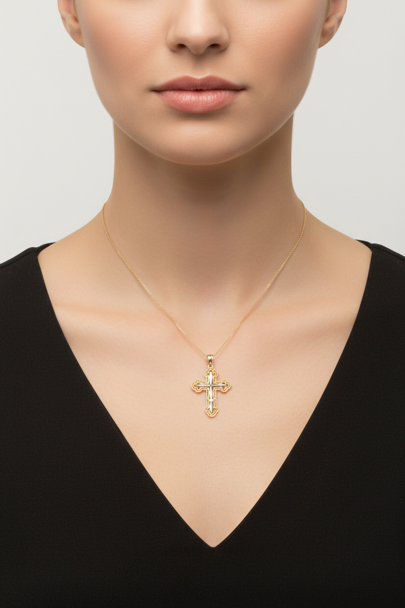 Elegant filigree cross pendant for everyday wear
